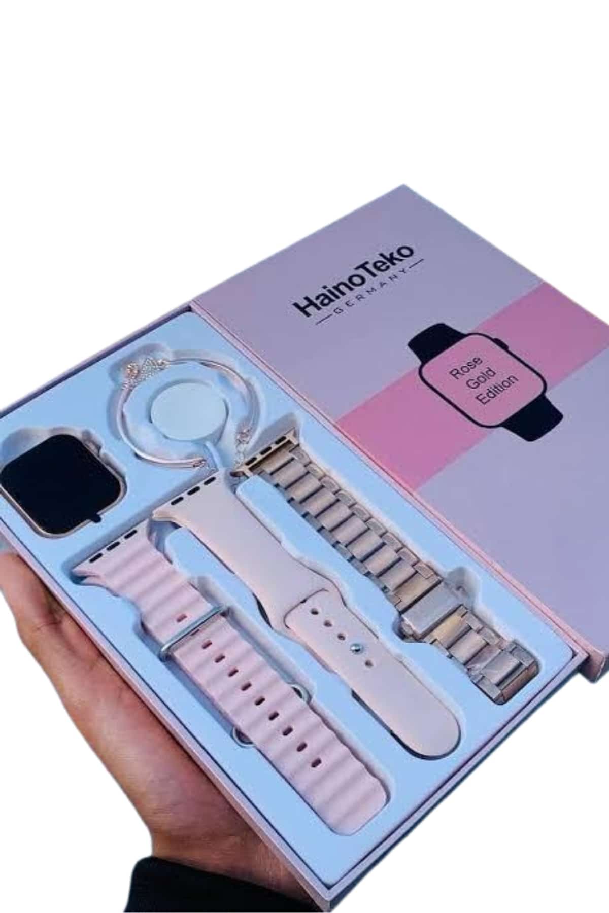 Akıllı Saat 3 Kordonlu Ve Aksesuarlı Bayanlar Için Şık Rose renk - Lisinya