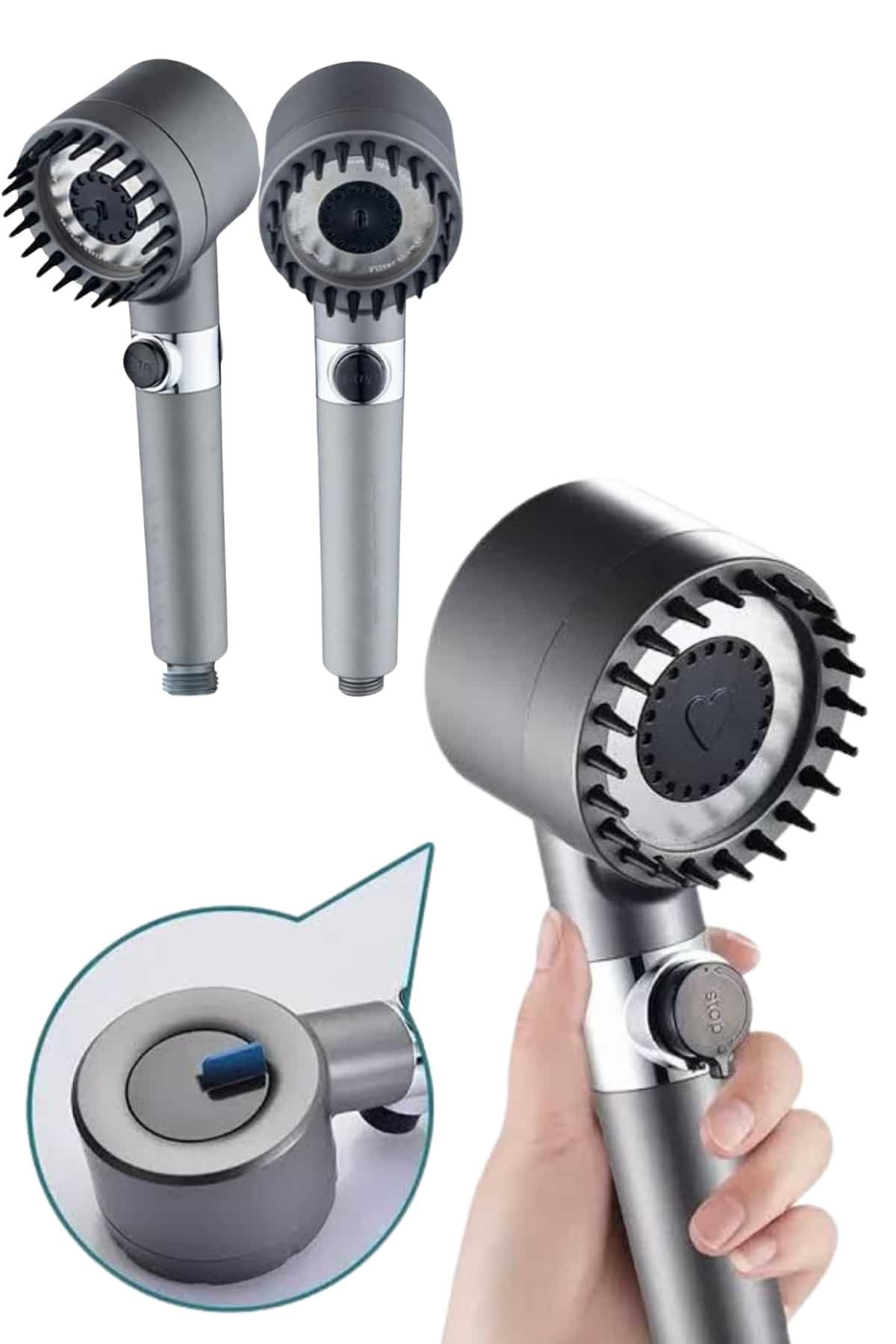 Duş Başlığı Profesyonel Masaj Başlıklı 3 Modlu Yeni Nesil Masaj Uçlu Su Tasarruflu - Lisinya