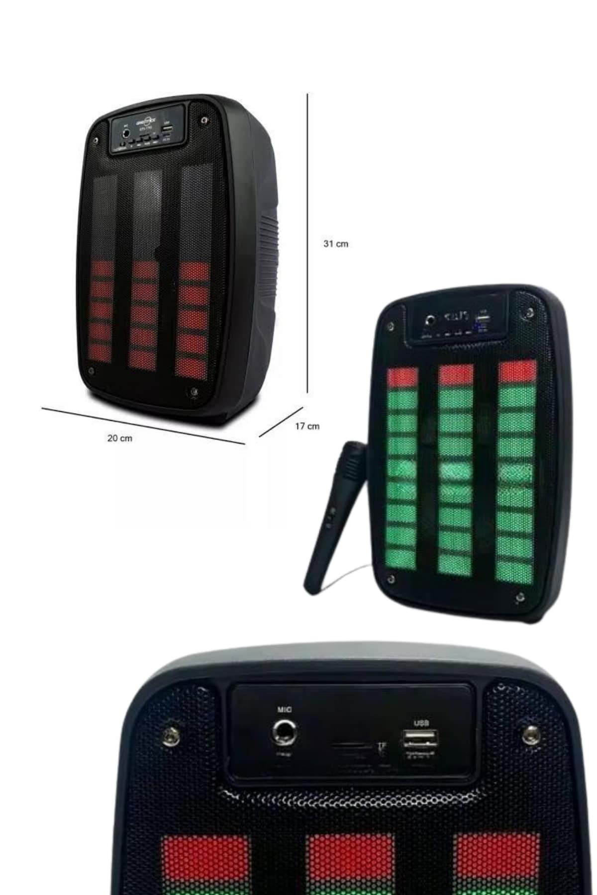 Bluetooth Hoparlör Taşınabilir Şarjlı Işıklı Büyük Boy Yüksek Ses Kaliteli - Lisinya