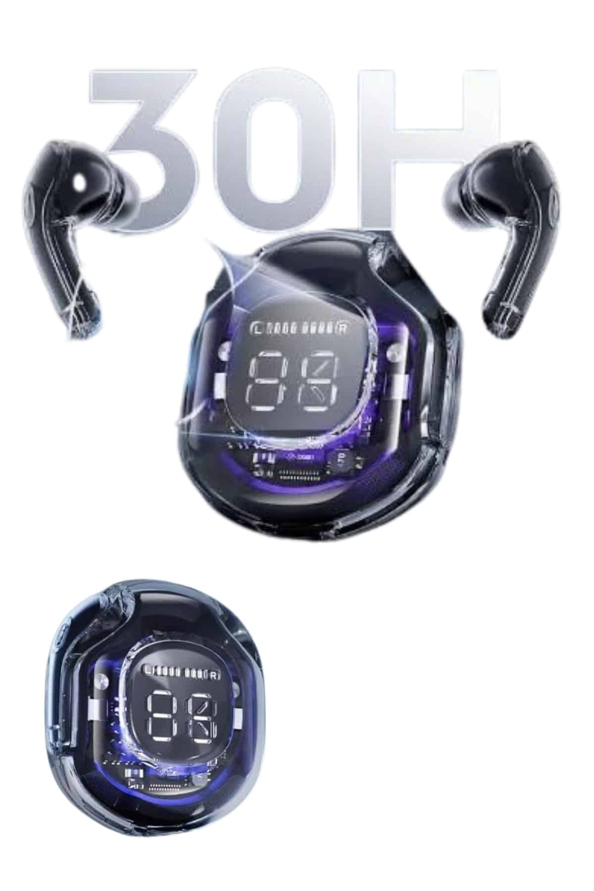 Kablosuz Dijital Göstergeli Powerbanklı IOS ve  Android Uyumlu Gaming Kulaklık - Lisinya