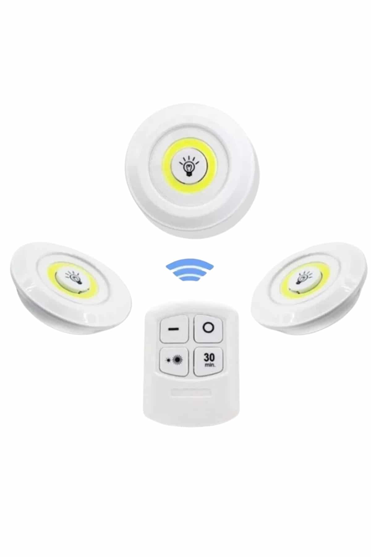 Dolap Işığı Mutfak Rafı Işığı Uzaktan Kumandalı 3 Lü Spot Led Lamba - Lisinya Dolap Işığı Mutfak Rafı Işığı Uzaktan Kumandalı 3 Lü Spot Led Lamba - Lisinya