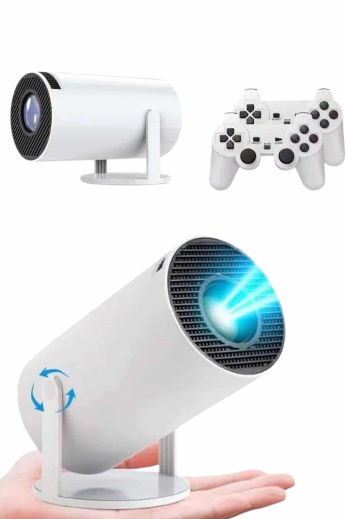 4K Wireless Çift Kollu Kumandalı Oyun Projeksiyonu Retro Video Oyunu - Lisinya