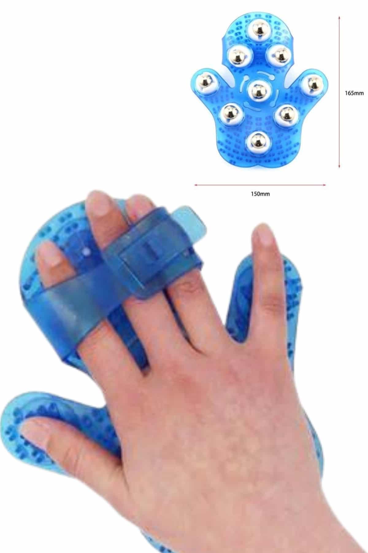 9 Bilyeli Masaj Eldiveni Tüm Vücut Masajına Uygun Kafa Masaj Aleti - Lisinya