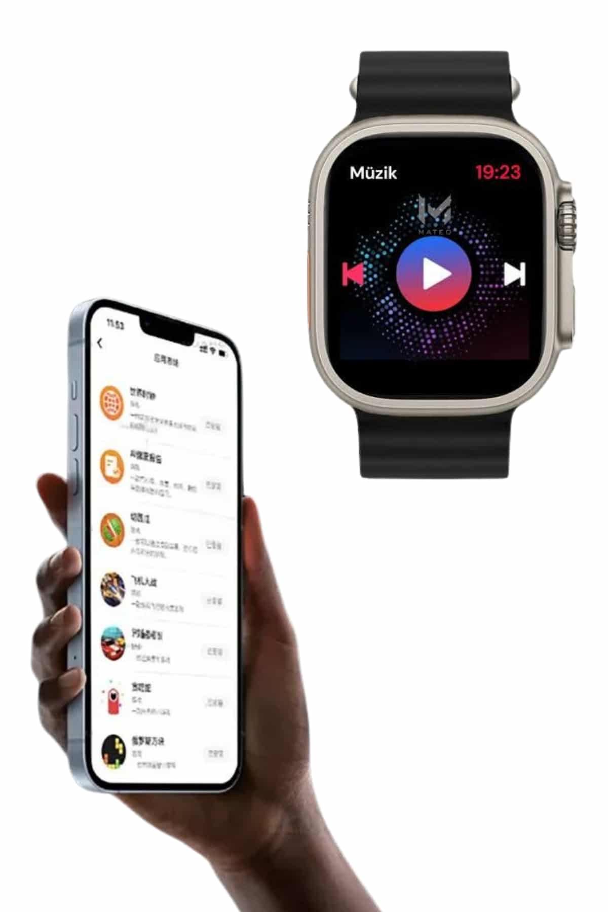 49mm Akıllı Saat Amoled Ekranlı Kadın Erkek Kol Saati Plastik Kordon - Lisinya