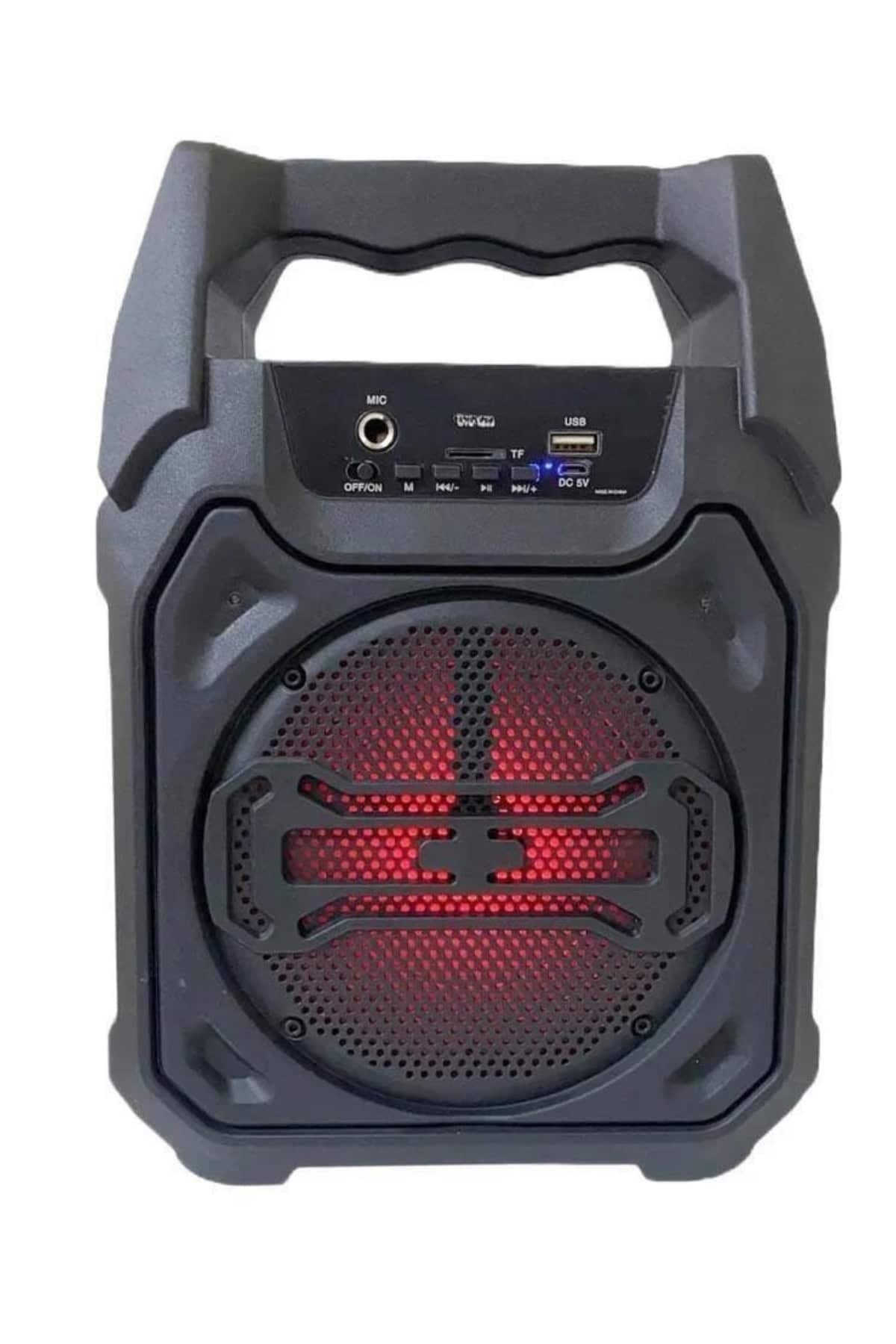 Bluetooth Hoparlör Led Işıklı Taşınabilir Kablosuz Speaker Uzun Pil Ömrü - Lisinya