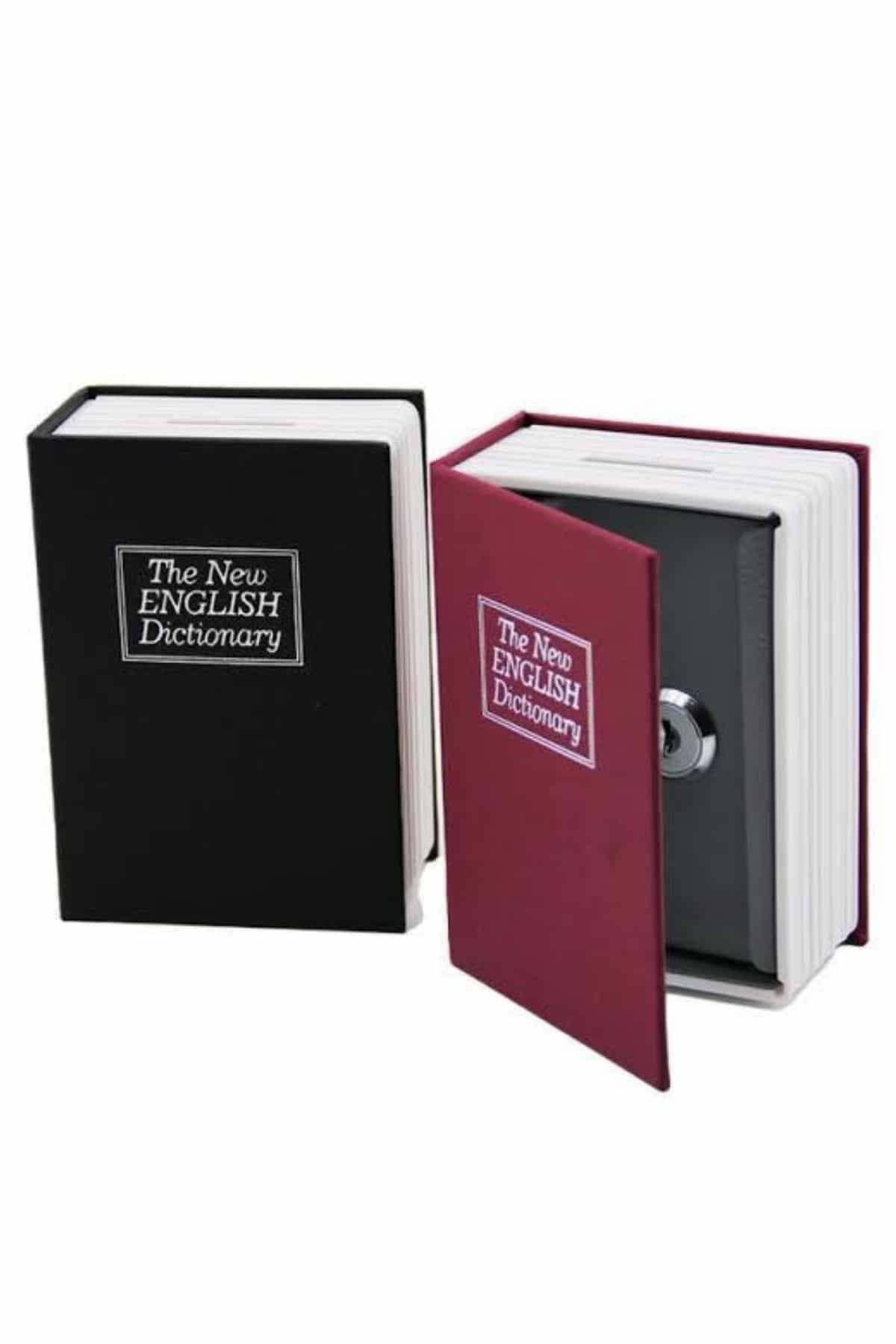 Kitap Görünümlü Gizli Kasa Büyük Boy Anahtarlı Kilitli Para Kasası - Lisinya