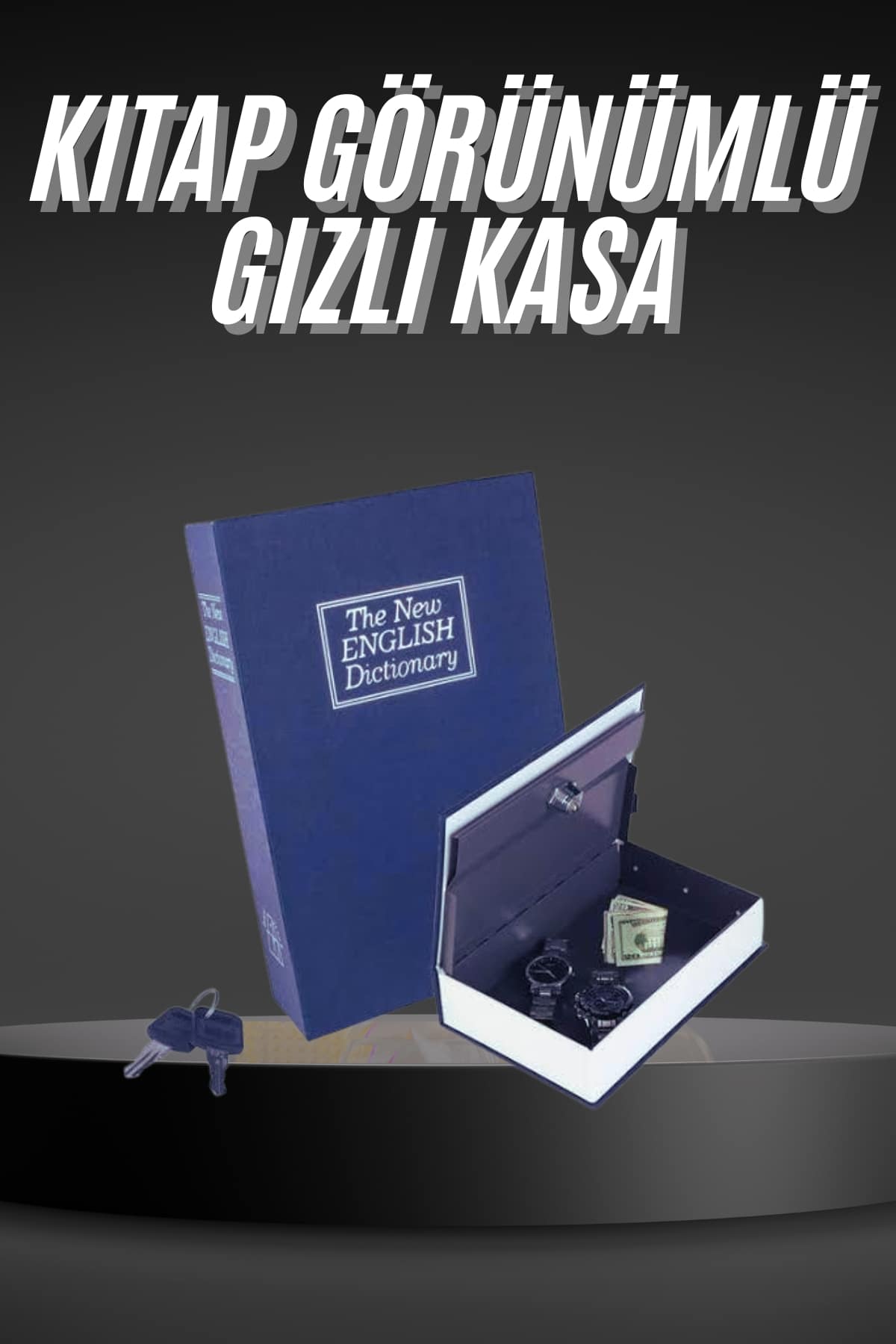 Kilitli Gizli Kasa Sözlük Kumbara Kitap Sözlük Görünümlü 18cm - Lisinya