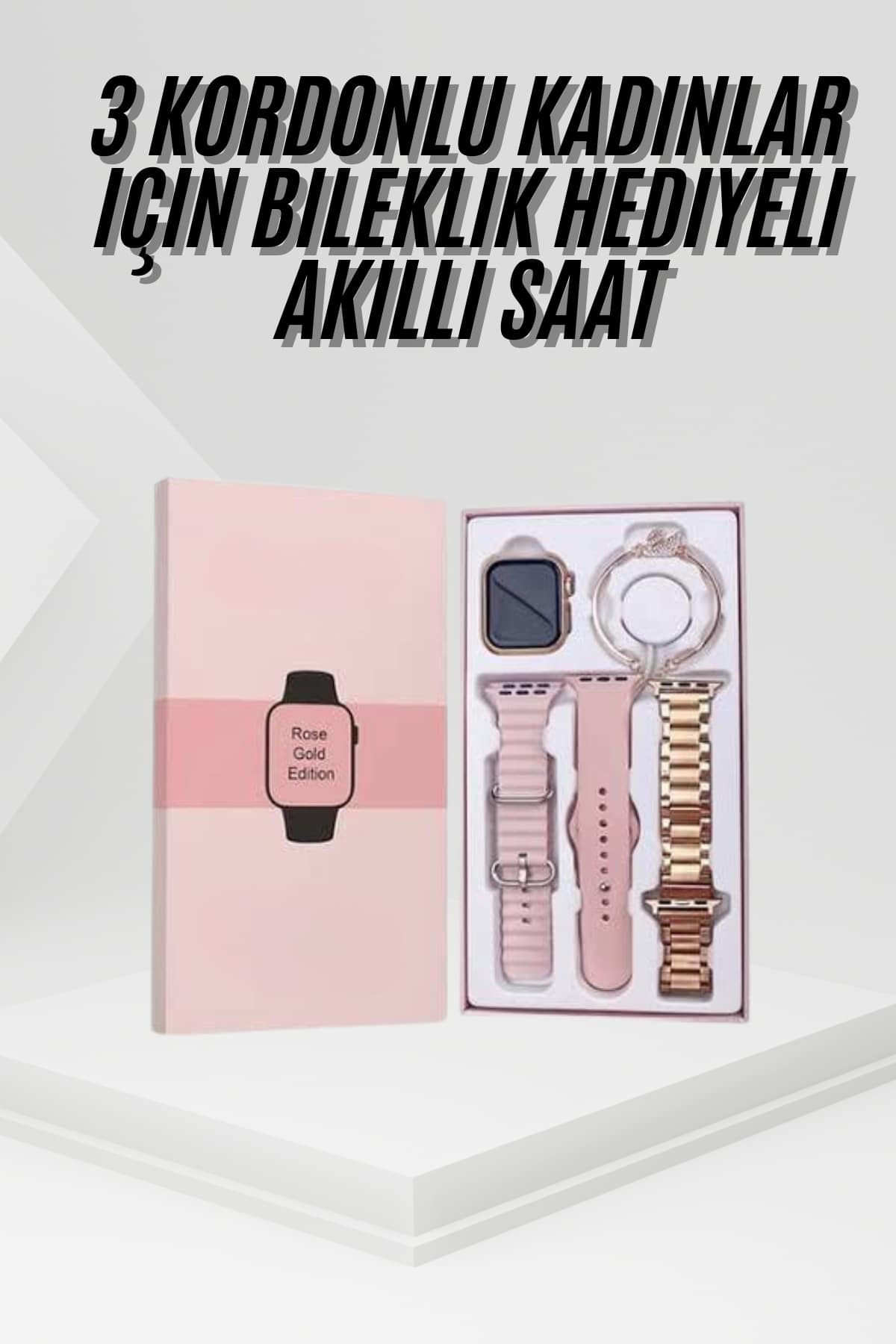 Yeni Nesil Kadın Akıllı Saat Rose Gold Android ve İos Uyumlu - Lisinya