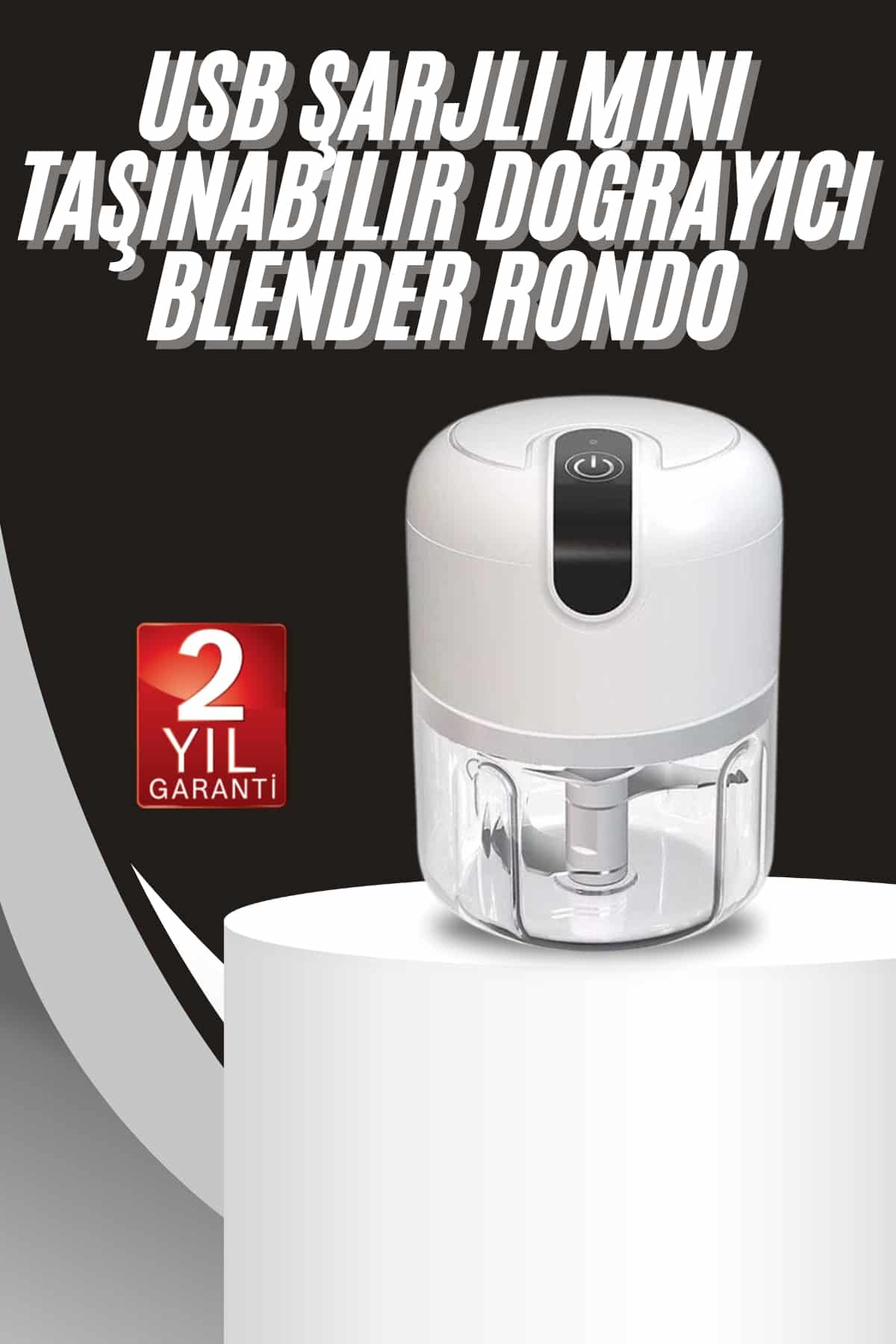 Mini Doğrayıcı Rondo Taşınabilir Mini El Blender Paslanmaz Çelik - Lisinya