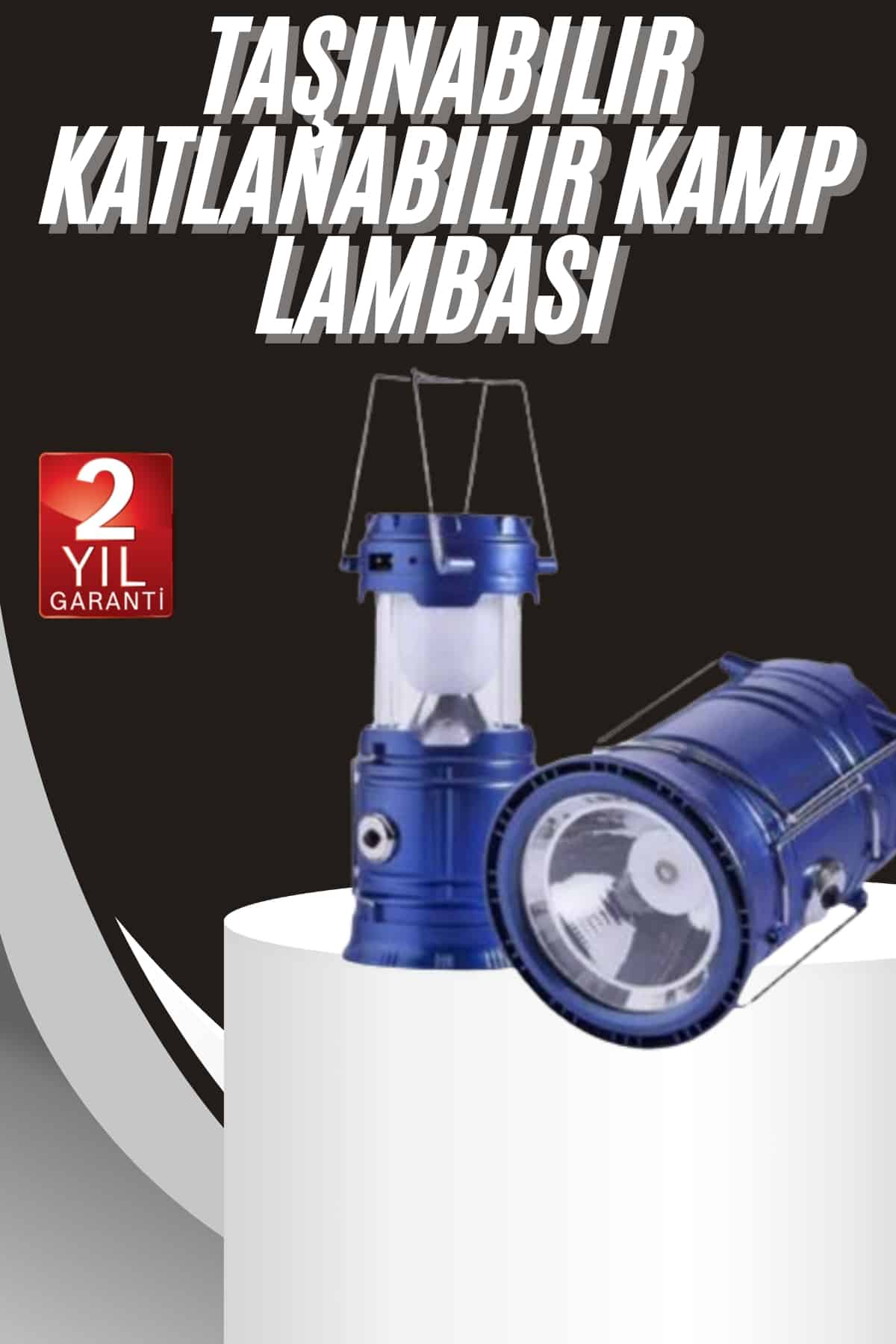 Kamp Lambası Solar Şarjlı Kızaklı Kamp Feneri Led Lamba Işıldak - Lisinya