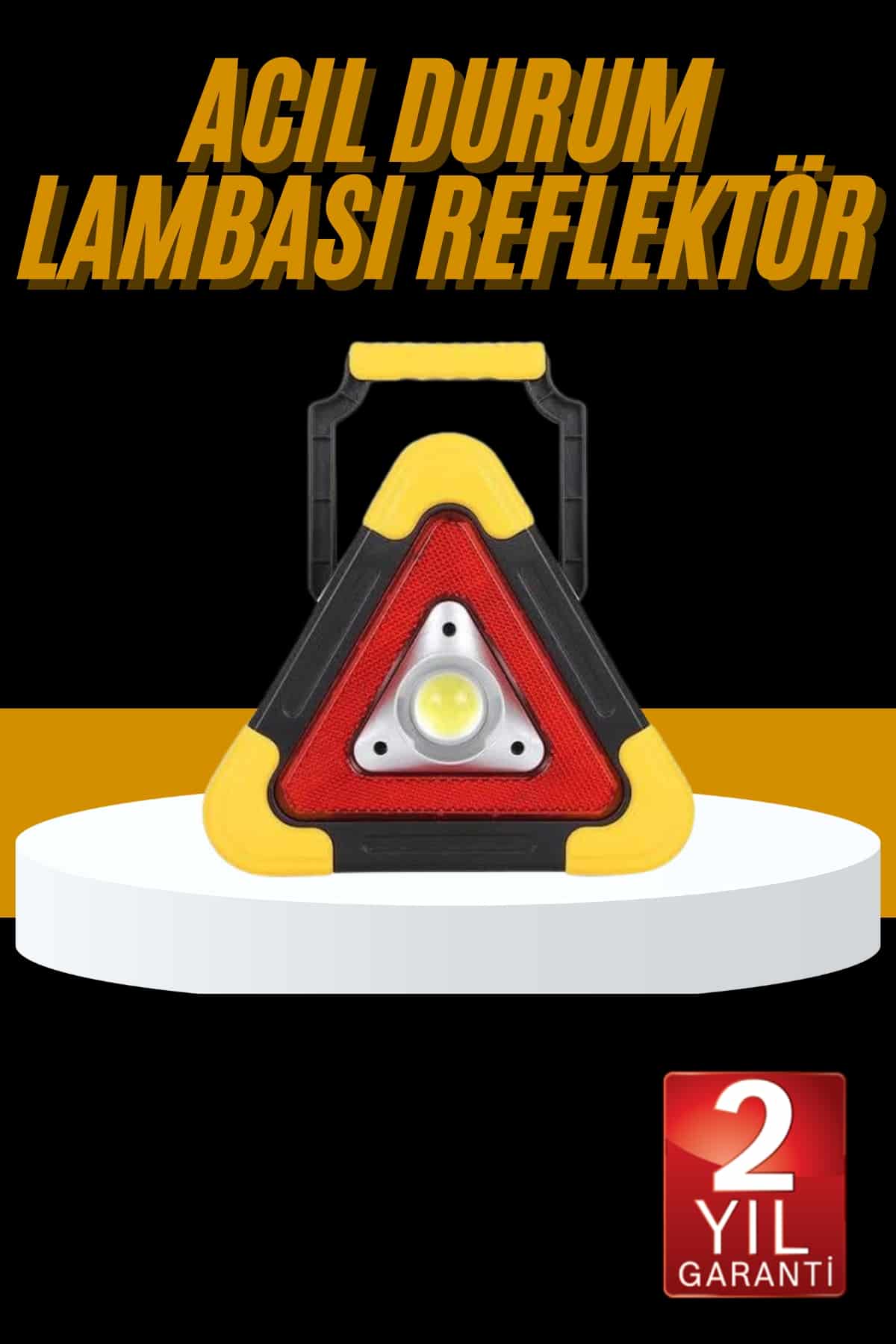 Reflektör Işıklı Ikaz Lambası Şarjlı Çok Fonksiyonlu Işıklı Üçgen Reflektör - Lisinya