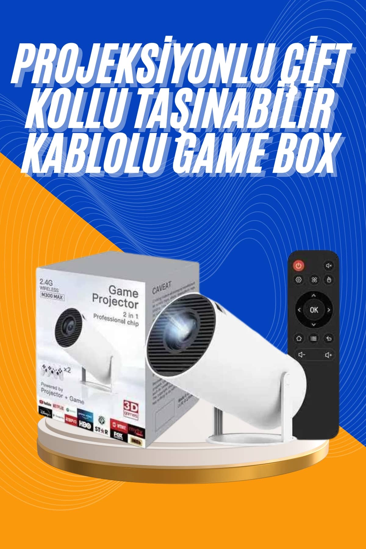 Projeksiyon Cihazı Video Oyun Konsolu 8 GB Hafıza LCD Ekran Kumandalı - Lisinya