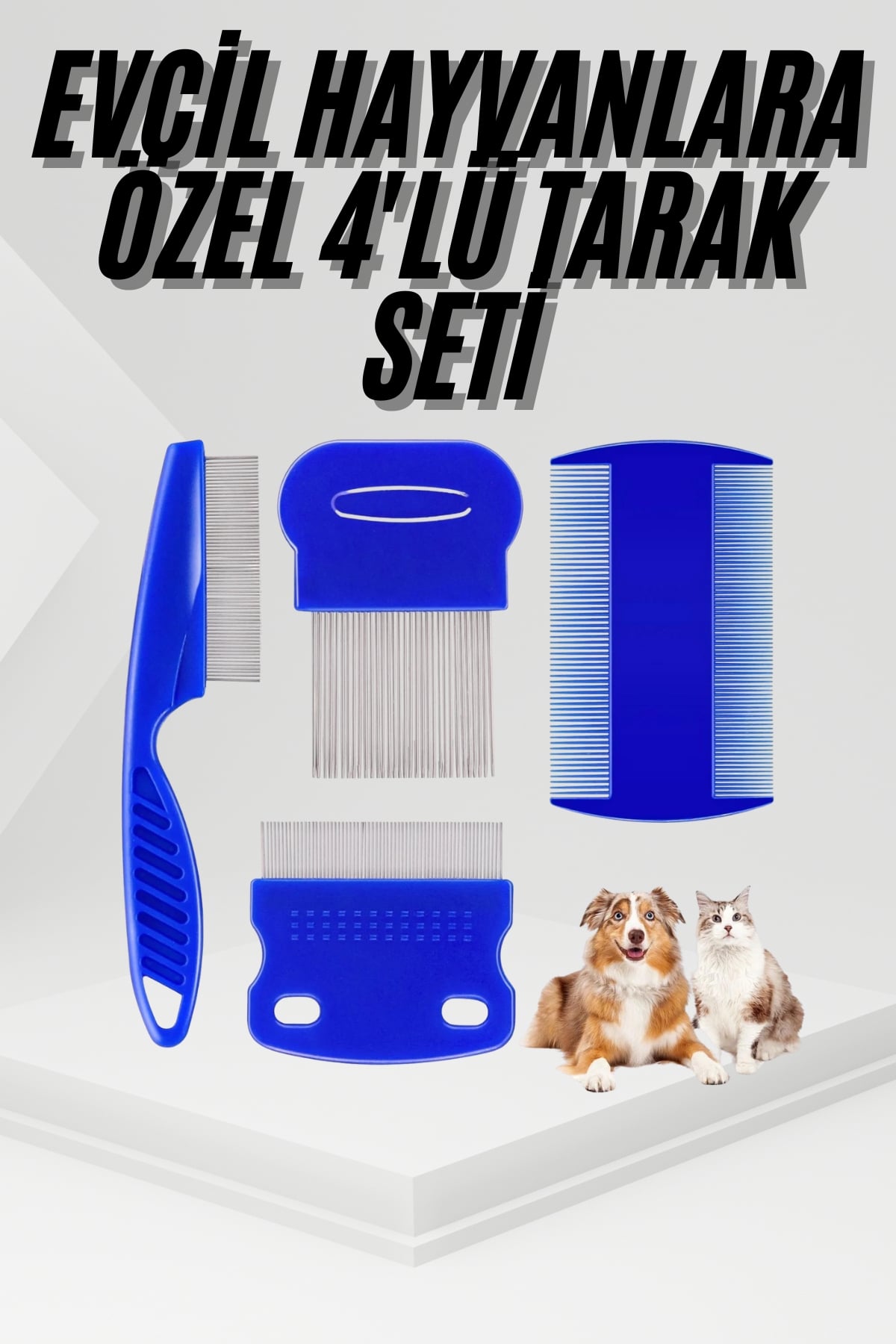4'lü Bit Pire Tarağı Set Kedi Köpek Evcil Hayvan Tüy Toplayıcı Mavi - Lisinya 4'lü Bit Pire Tarağı Set Kedi Köpek Evcil Hayvan Tüy Toplayıcı Mavi - Lisinya