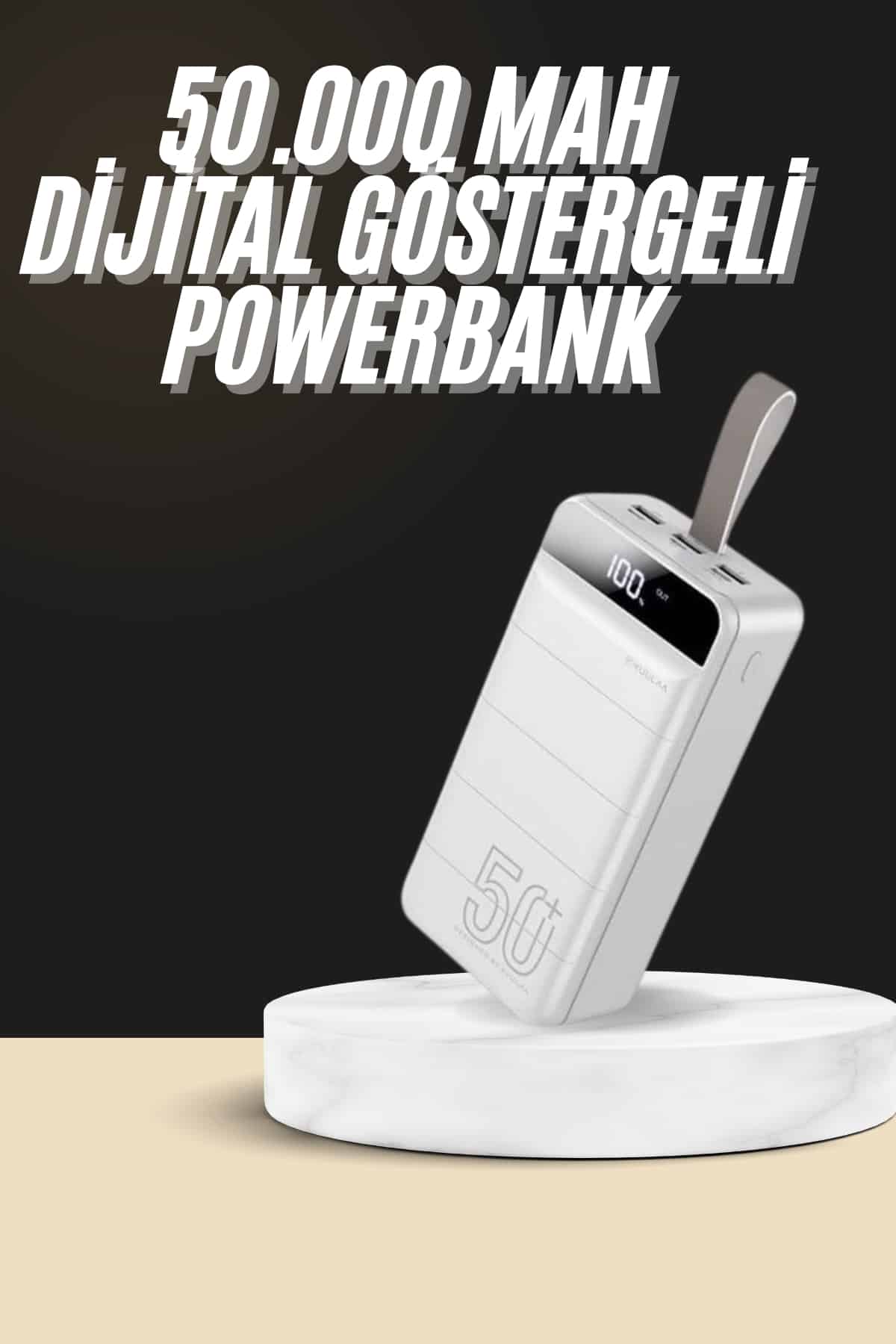 Hızlı Taşınabilir 50.000 Mah Powerbank Led Ekran Android ve İOS Uyumlu - Lisinya