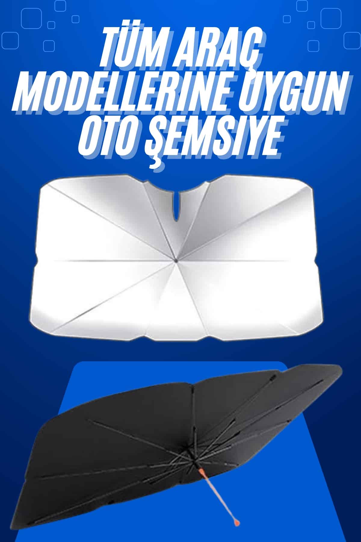 Taşınabilir Oto Cam Güneşliği Katlanabilir Tüm Araçlara Uyumlu Güneş Gölge Koruyucu - Lisinya