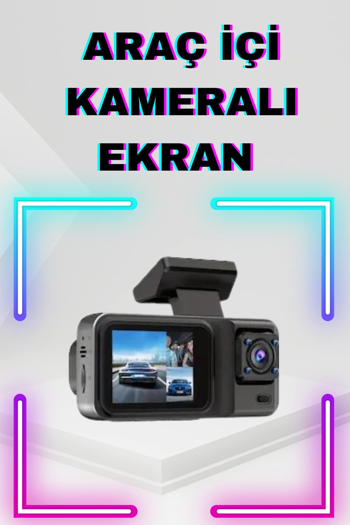 2 İnç Araç İçi Kameralı Ekran 1080P Full HD Kaliteli Hafıza Kart Destekli - Lisinya