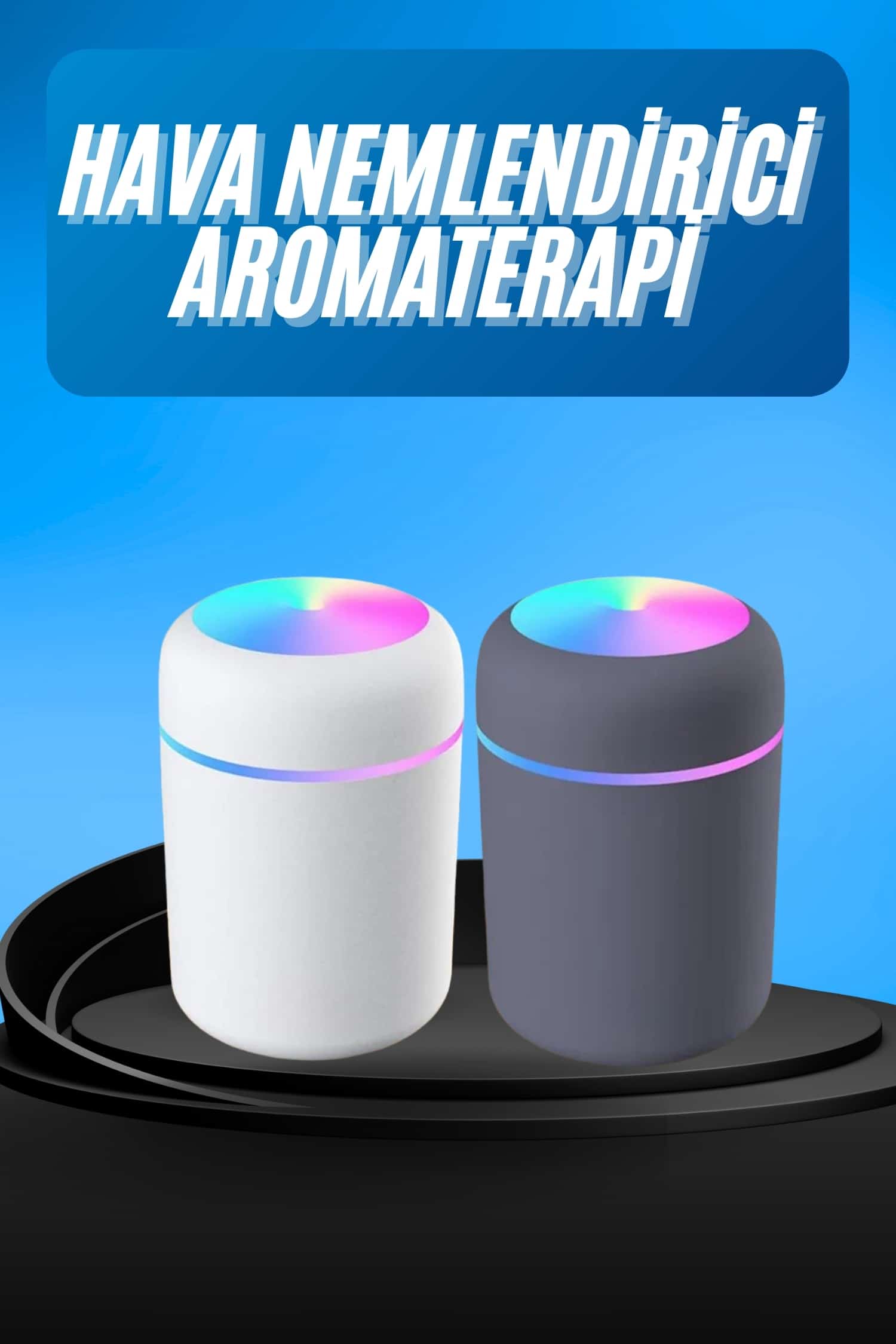 Humidifier LED Işıklı Mini Ortam Oda Kokusu Aromaterapi Buhardanlık - Lisinya