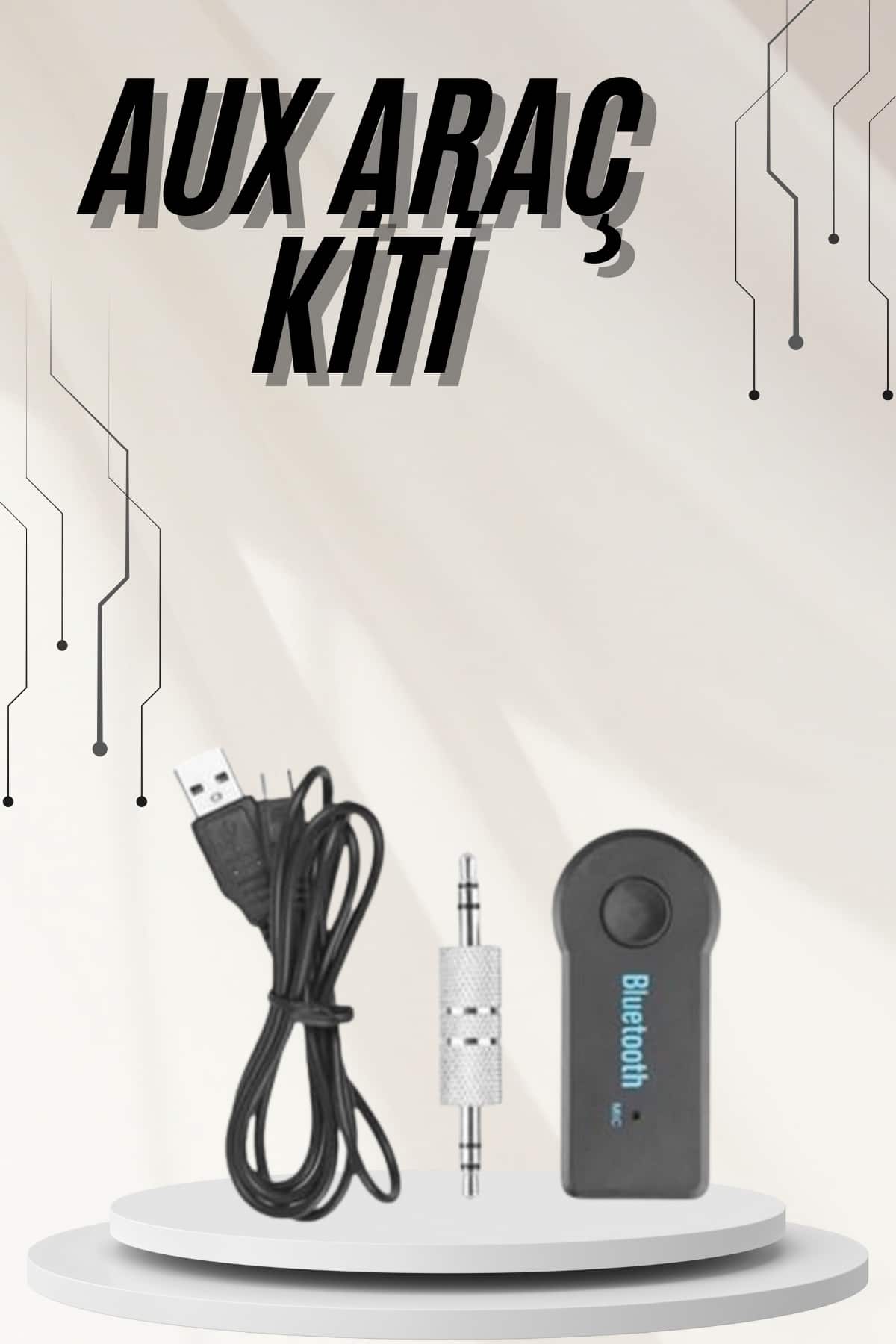 Yeni Nesil Bluetooth Aux Araç Kiti Siyah TV Tablet Telefon Araç Araba - Lisinya