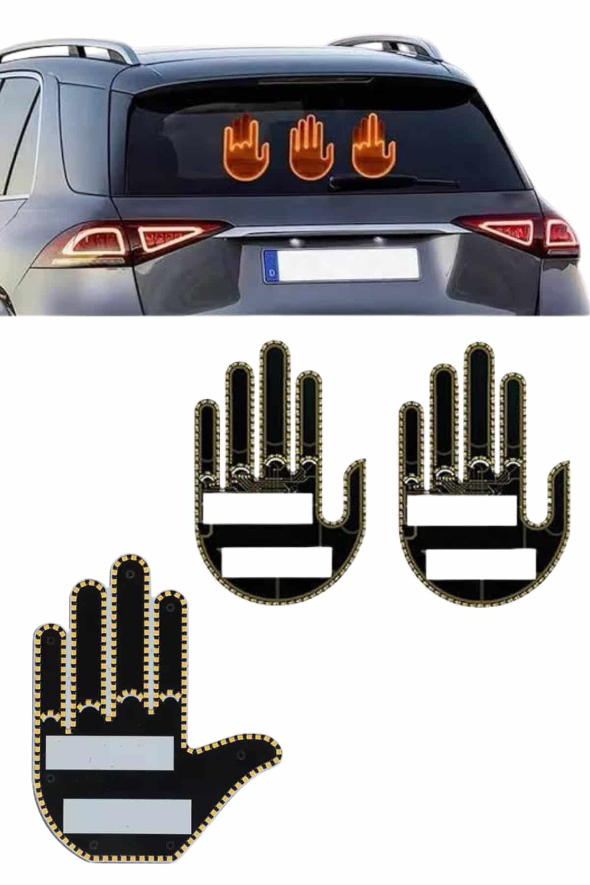 Kumandalı El Led Araba İçi 4 Farklı Mod El Orta Parmak Led - Lisinya