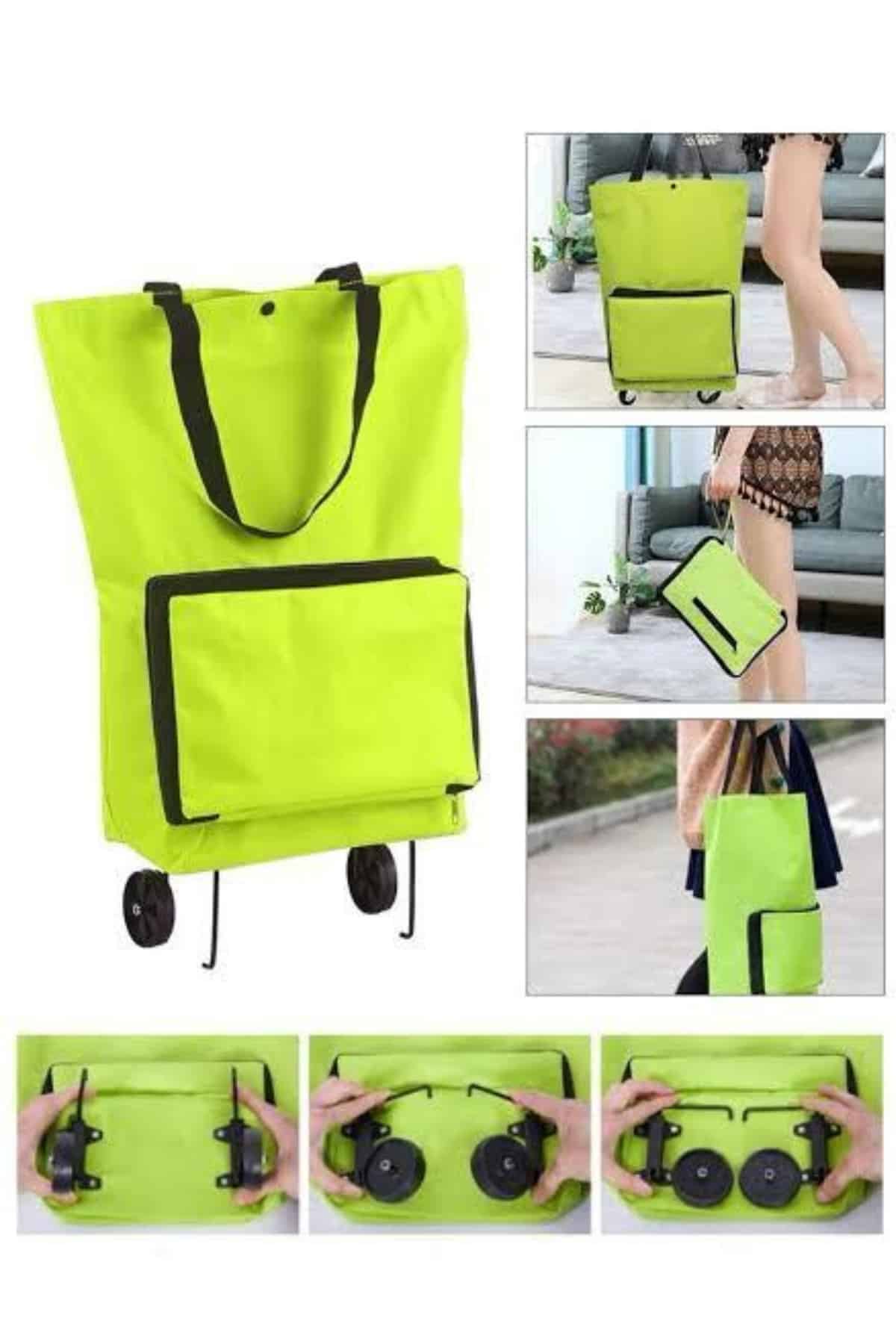 Katlanabilir Tekerlekli Çantalı Çarşı Pazar Arabası Alışveriş Çantası Piknik Çantası - Lisinya Katlanabilir Tekerlekli Çantalı Çarşı Pazar Arabası Alışveriş Çantası Piknik Çantası - Lisinya