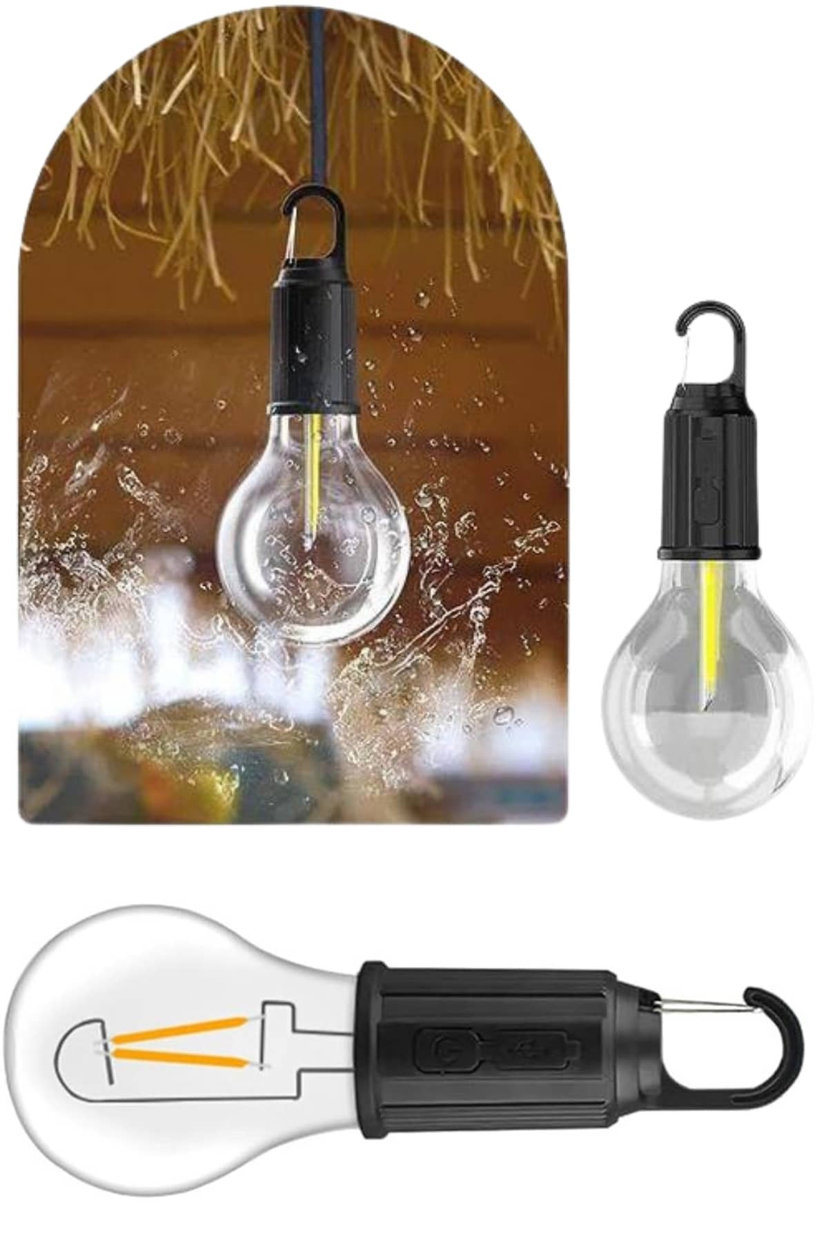 Taşınabilir Şarjlı Led Ampul Askılı Lamba Kamp Bahçe Lambası - Lisinya