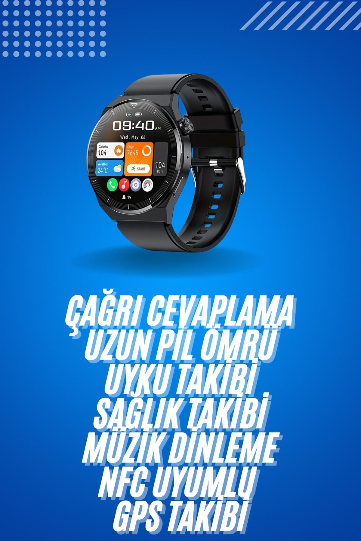 Amoled Ekran Metal Deri Silikon Kordonlu Uyku ve Sağlık Takibi - Lisinya