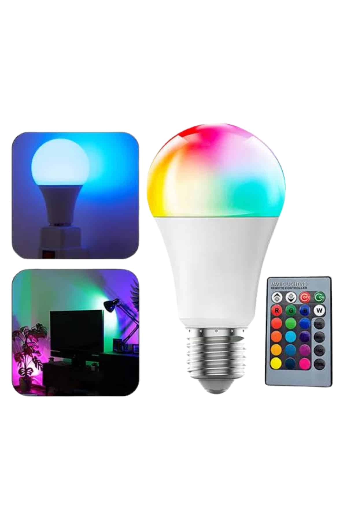 Akıllı RGB Led Ampul Led Uzaktan Kumandalı Renk Değiştiren Ampul - Lisinya Akıllı RGB Led Ampul Led Uzaktan Kumandalı Renk Değiştiren Ampul - Lisinya