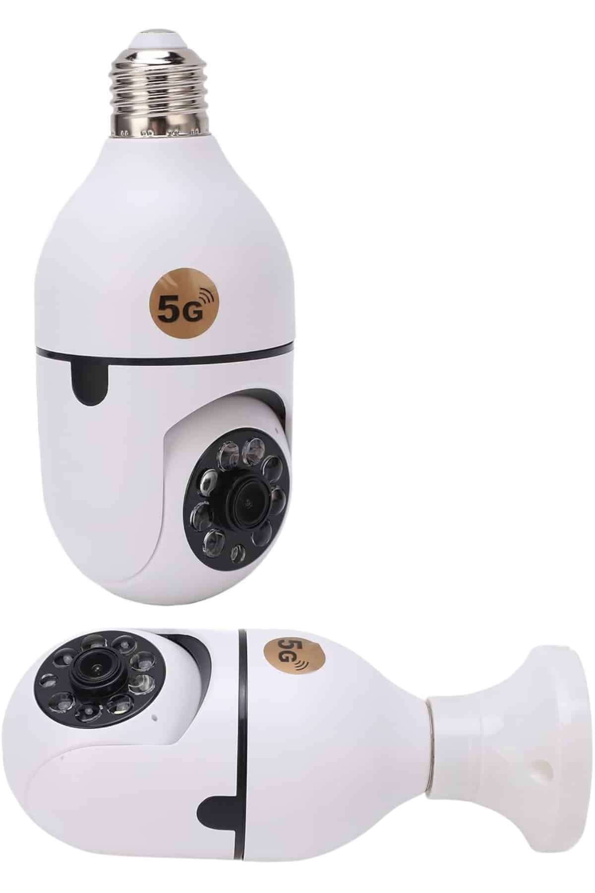 Wifi Güvenlik Kamerası 360 Derece Dönebilen Harekete Duyarlı Gece Görüşlü Ampul - Lisinya