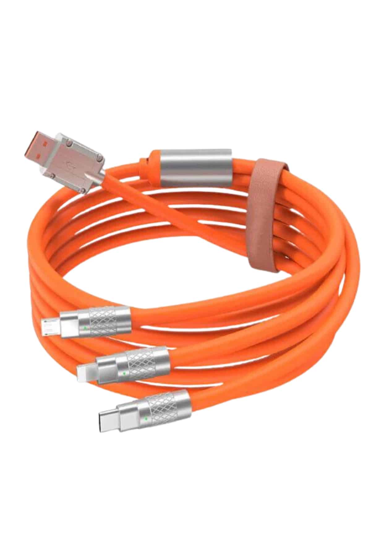 Çoklu Şarj Kablosu USB Type-C İOS Uyumlu 120W Hızlı Şarj Kablosu - Lisinya