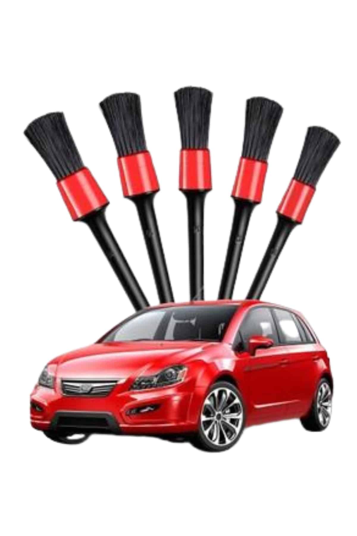 5 Adet Oto Detaylı Temizleyici Araç İçi Temizlik Fırça Seti Koltuk Döşeme Kapı Toz Alma Fırçası - Lisinya