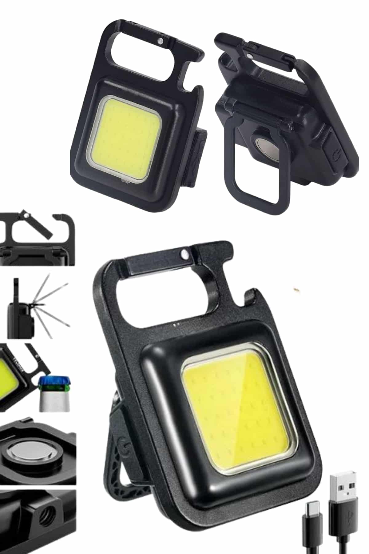 Kamp Çadır Lambası Şarjlı El Feneri Işıldak Anahtarlık Mini Mıknatıslı - Lisinya Kamp Çadır Lambası Şarjlı El Feneri Işıldak Anahtarlık Mini Mıknatıslı - Lisinya