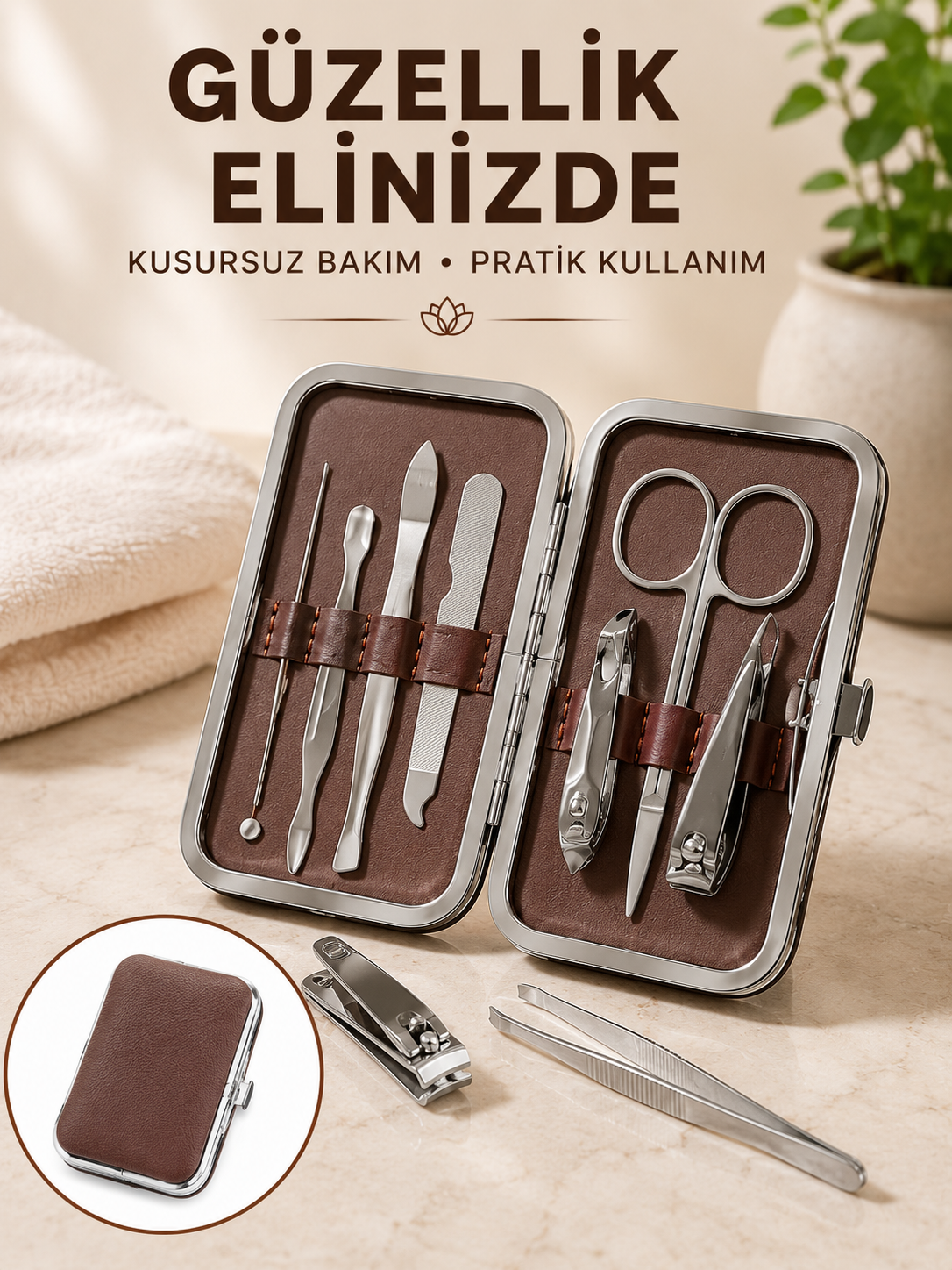 7 Parça Paslanmaz Çelik Manikür ve Pedikür Seti Çantalı Profesyonel - Lisinya 7 Parça Paslanmaz Çelik Manikür ve Pedikür Seti Çantalı Profesyonel - Lisinya