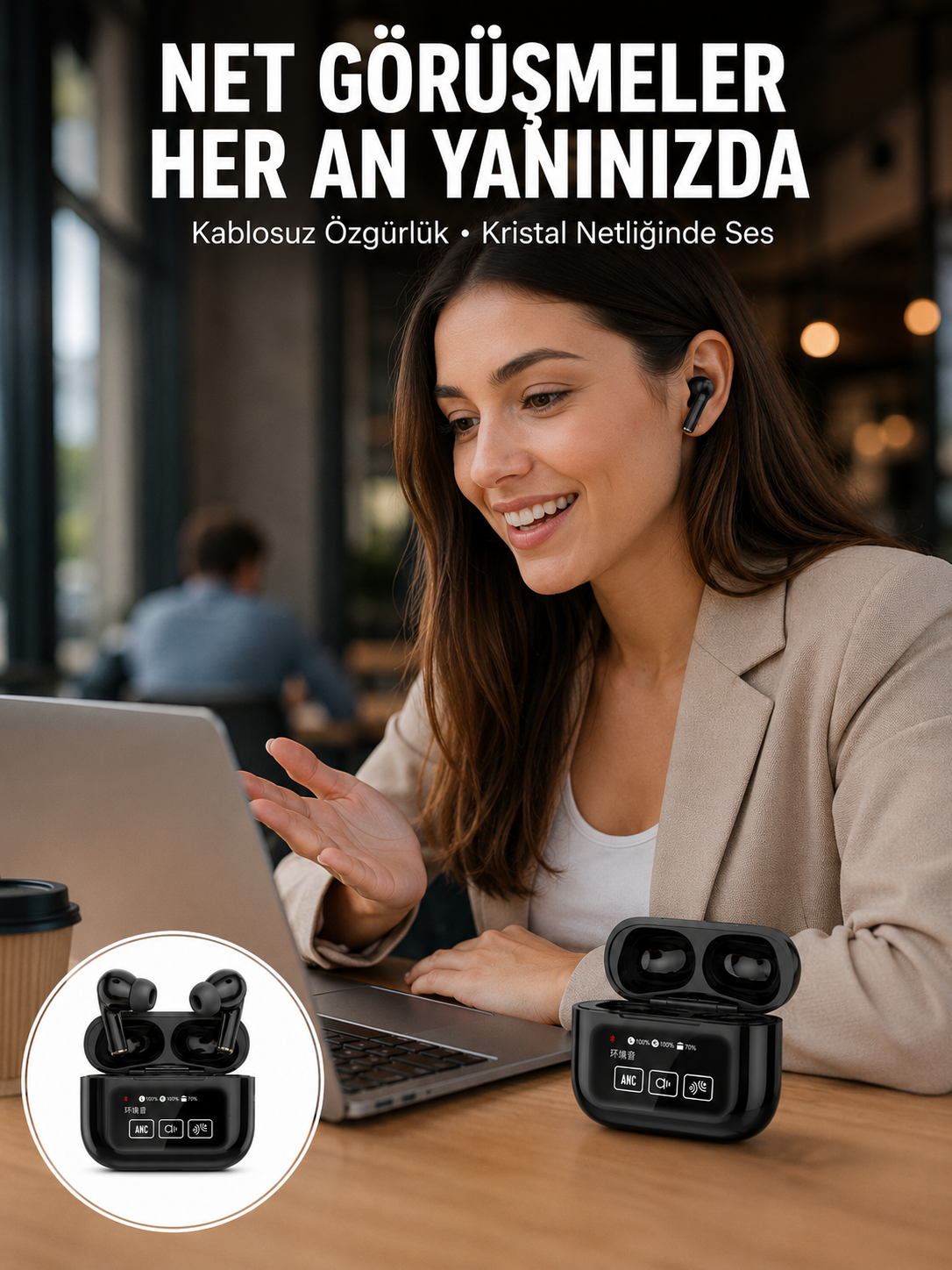 2025 Model Bluetooth Kulaklık Dokunmatik Ekran Yüksek Ses Kalitesi - Lisinya
