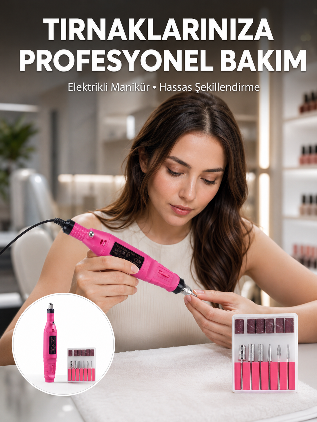 Elektrikli Profesyonel Manikür Pedikür Seti Değiştirilebilir Başlık Seçeneği - Lisinya Elektrikli Profesyonel Manikür Pedikür Seti Değiştirilebilir Başlık Seçeneği - Lisinya
