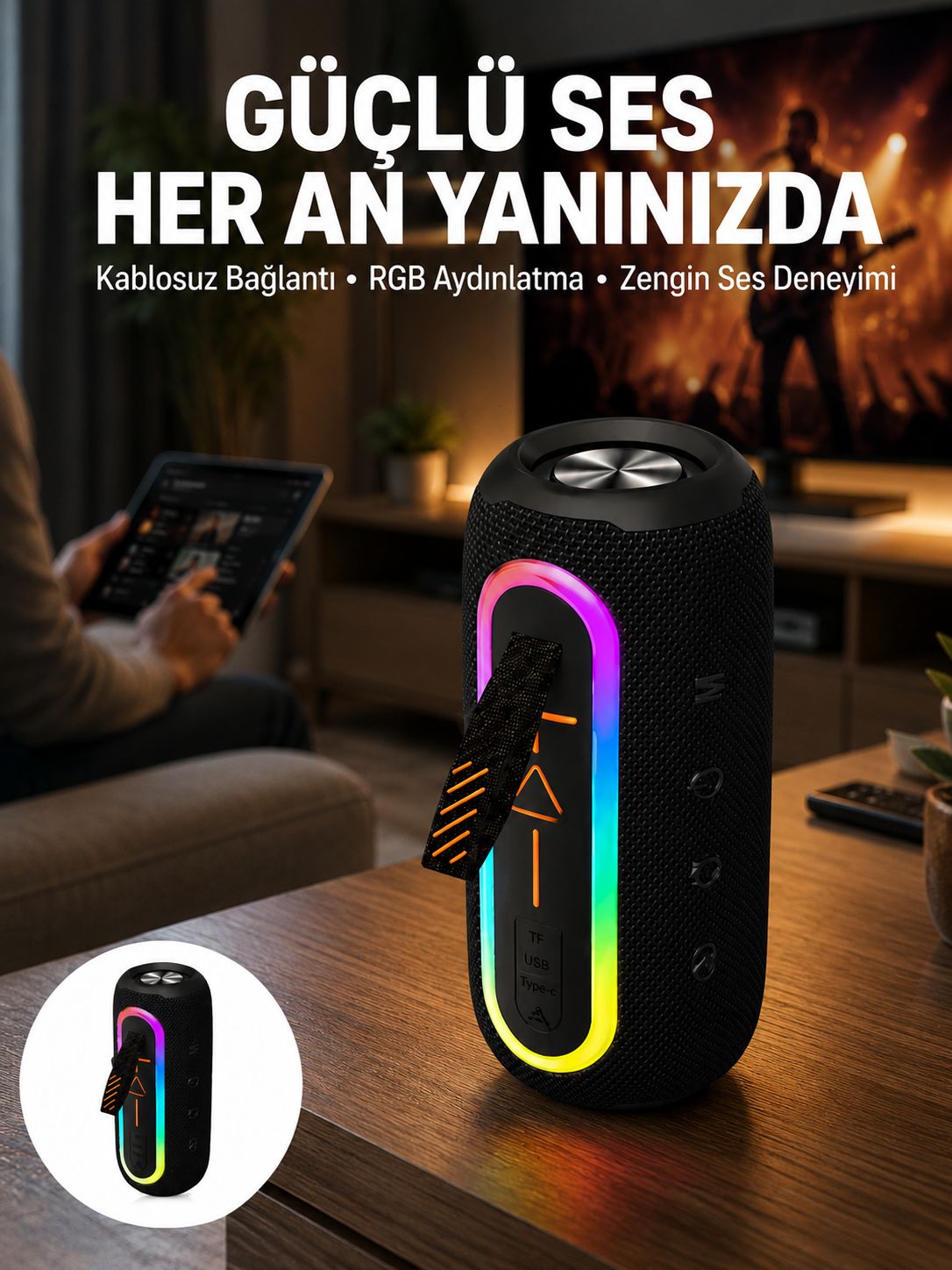 Bluetooth Hoparlör Uzun Pil Ömrü Taşınabilir Yüksek Ses Kaliteli - Lisinya Bluetooth Hoparlör Uzun Pil Ömrü Taşınabilir Yüksek Ses Kaliteli - Lisinya