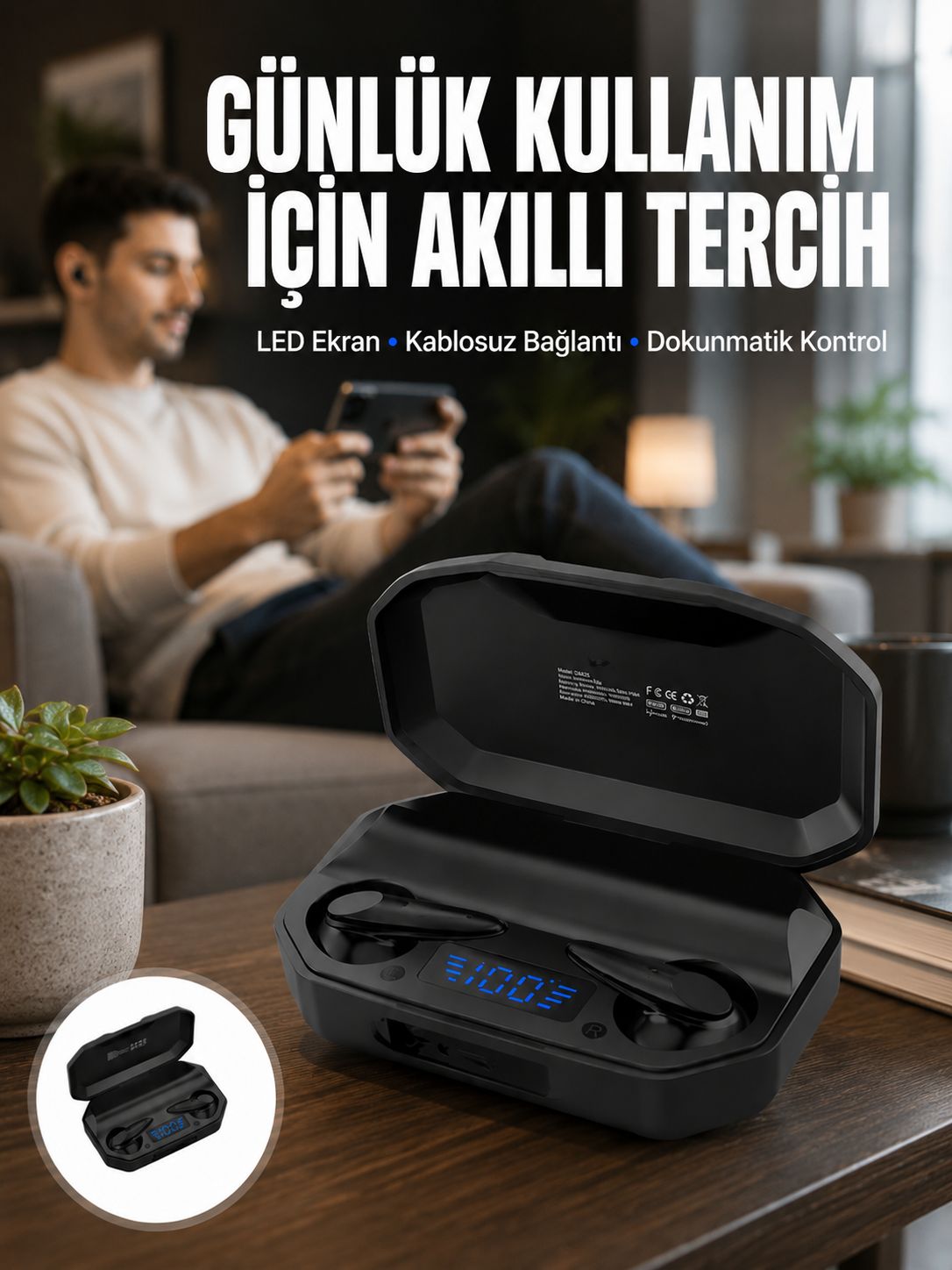 Kulak İçi Bluetooth Kulaklık Rgb Işıklı Çift Mikrofonlu iOS/Android Uyumlu BT 5.2 - Lisinya Kulak İçi Bluetooth Kulaklık Rgb Işıklı Çift Mikrofonlu iOS/Android Uyumlu BT 5.2 - Lisinya