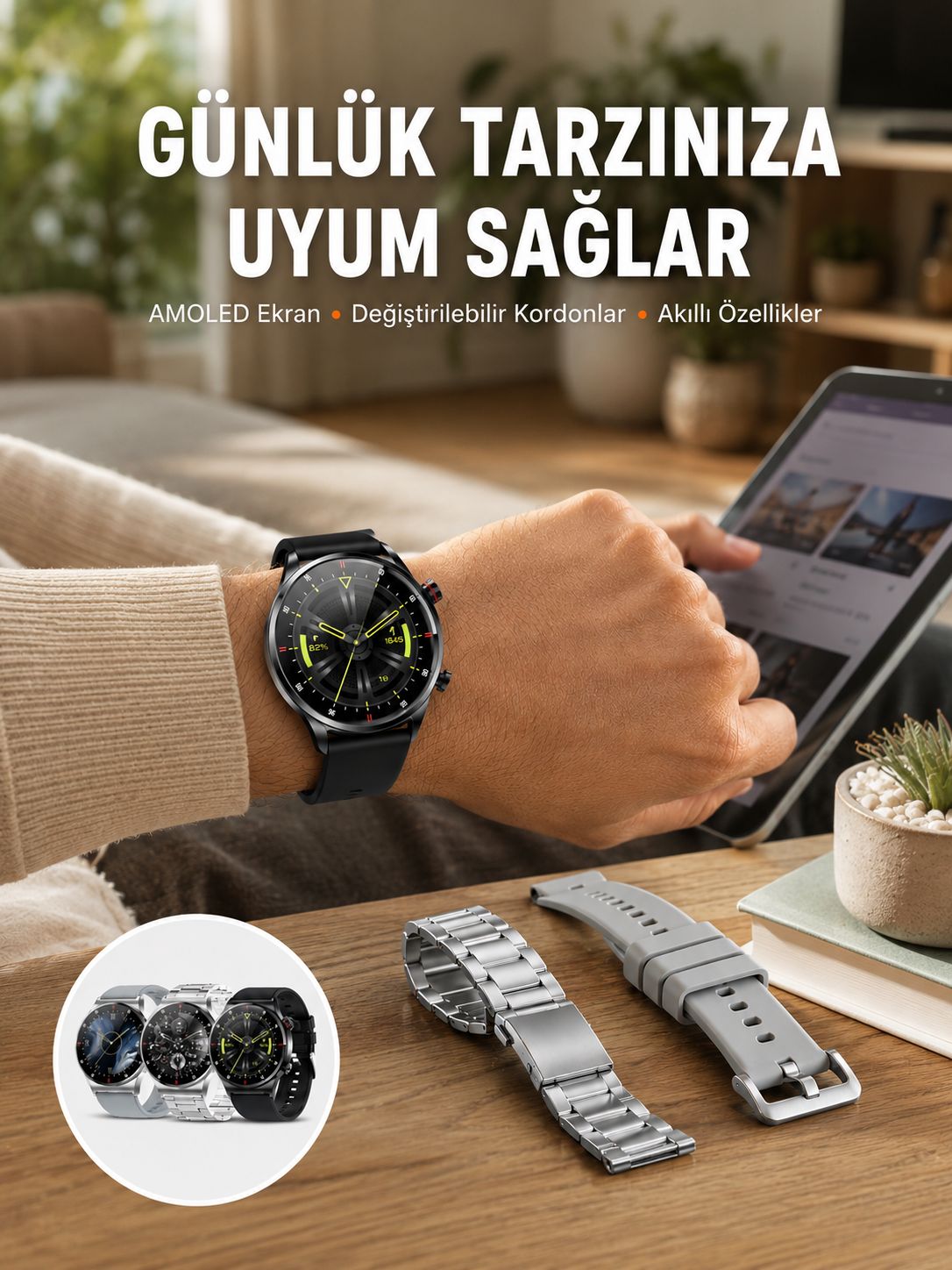 Çok Fonksiyonlu Akıllı Saat Bluetooth Bağlantılı Çağrı Cevaplayabilen Uzun Pil Ömrü - Lisinya Çok Fonksiyonlu Akıllı Saat Bluetooth Bağlantılı Çağrı Cevaplayabilen Uzun Pil Ömrü - Lisinya