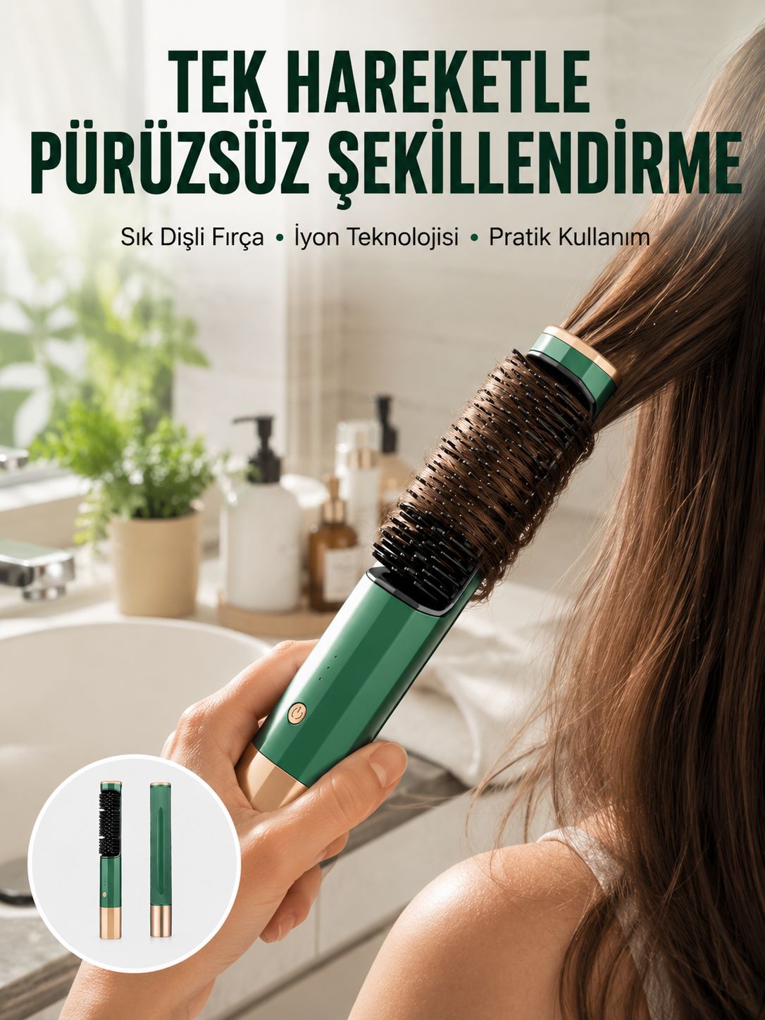 Düzleştirici Fırça Saç Düzleştirici Arada Fön Tarak Taşınabilir - Lisinya Düzleştirici Fırça Saç Düzleştirici Arada Fön Tarak Taşınabilir - Lisinya