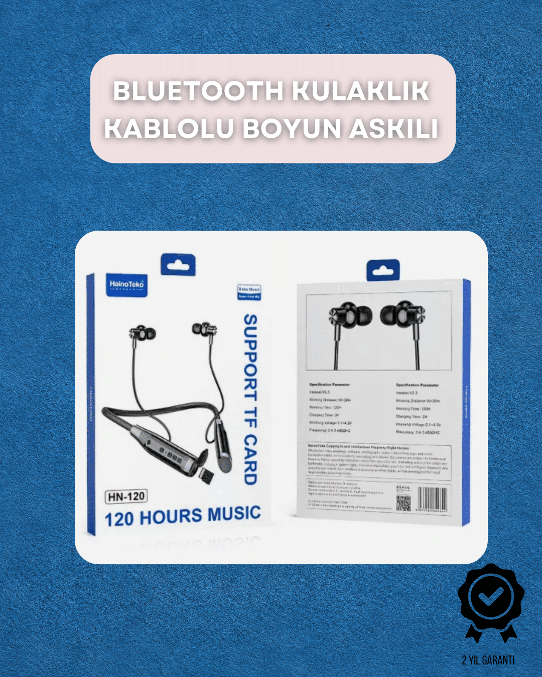 Bluetooth 5.0 Kablosuz Kulaklık – Uzun Pil Ömrü ve Ergonomik Tasarım - Lisinya