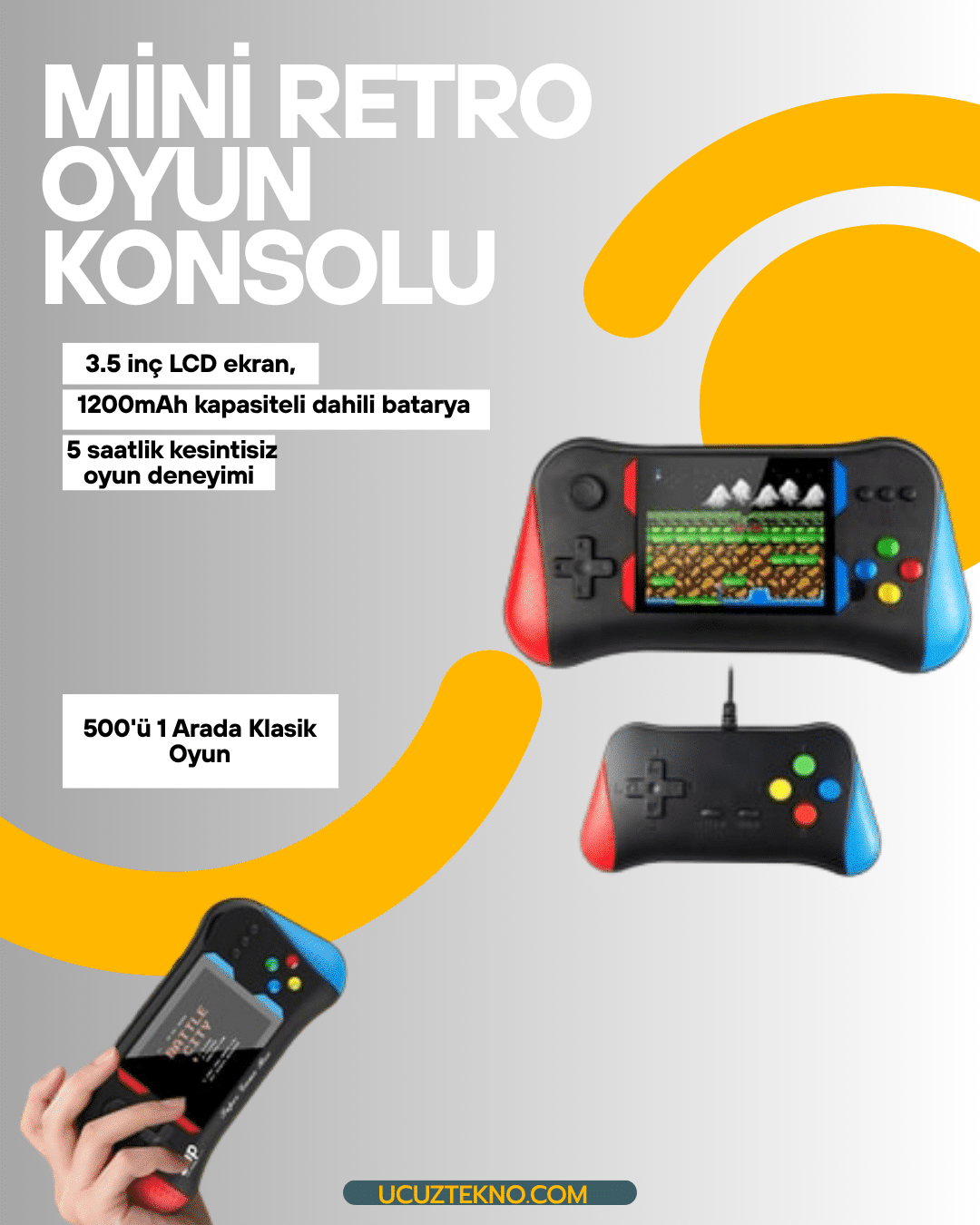 Şarjlı Taşınabilir Oyun Konsolu – X7M Retro Game Box - Lisinya