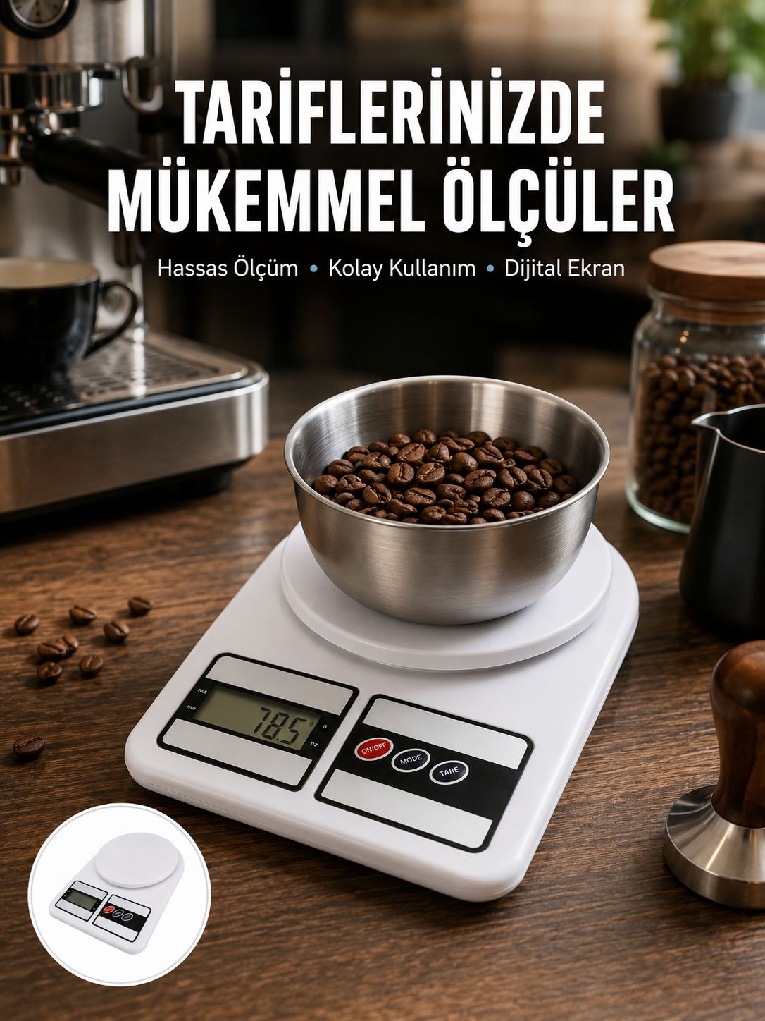 Hassas Ölçüm İçin Dijital Mutfak Tartısı – 10 Kg Kapasiteli - Lisinya Hassas Ölçüm İçin Dijital Mutfak Tartısı – 10 Kg Kapasiteli - Lisinya