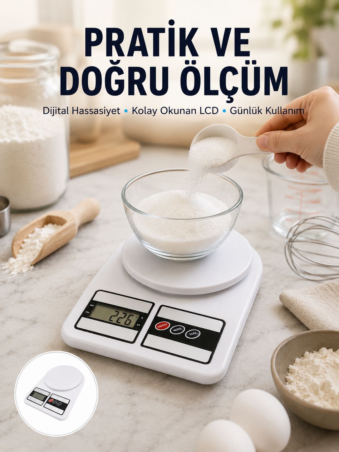 Pratik ve Şık Tasarımıyla Dijital Mutfak Tartısı - Lisinya Pratik ve Şık Tasarımıyla Dijital Mutfak Tartısı - Lisinya