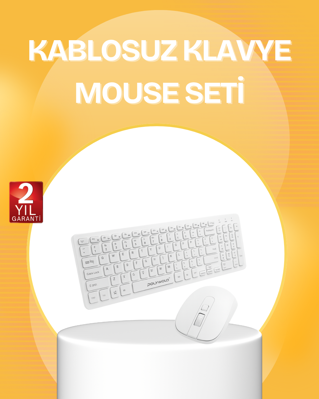Kablosuz Klavye Mouse Takımı - Ergonomik, Sessiz ve Enerji Tasarruflu - Lisinya