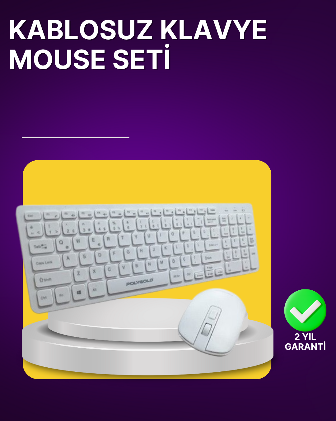 Kablosuz Klavye ve Mouse Seti - Ergonomik Tasarım, Sessiz Kullanım, Geniş Uyumluluk - Lisinya