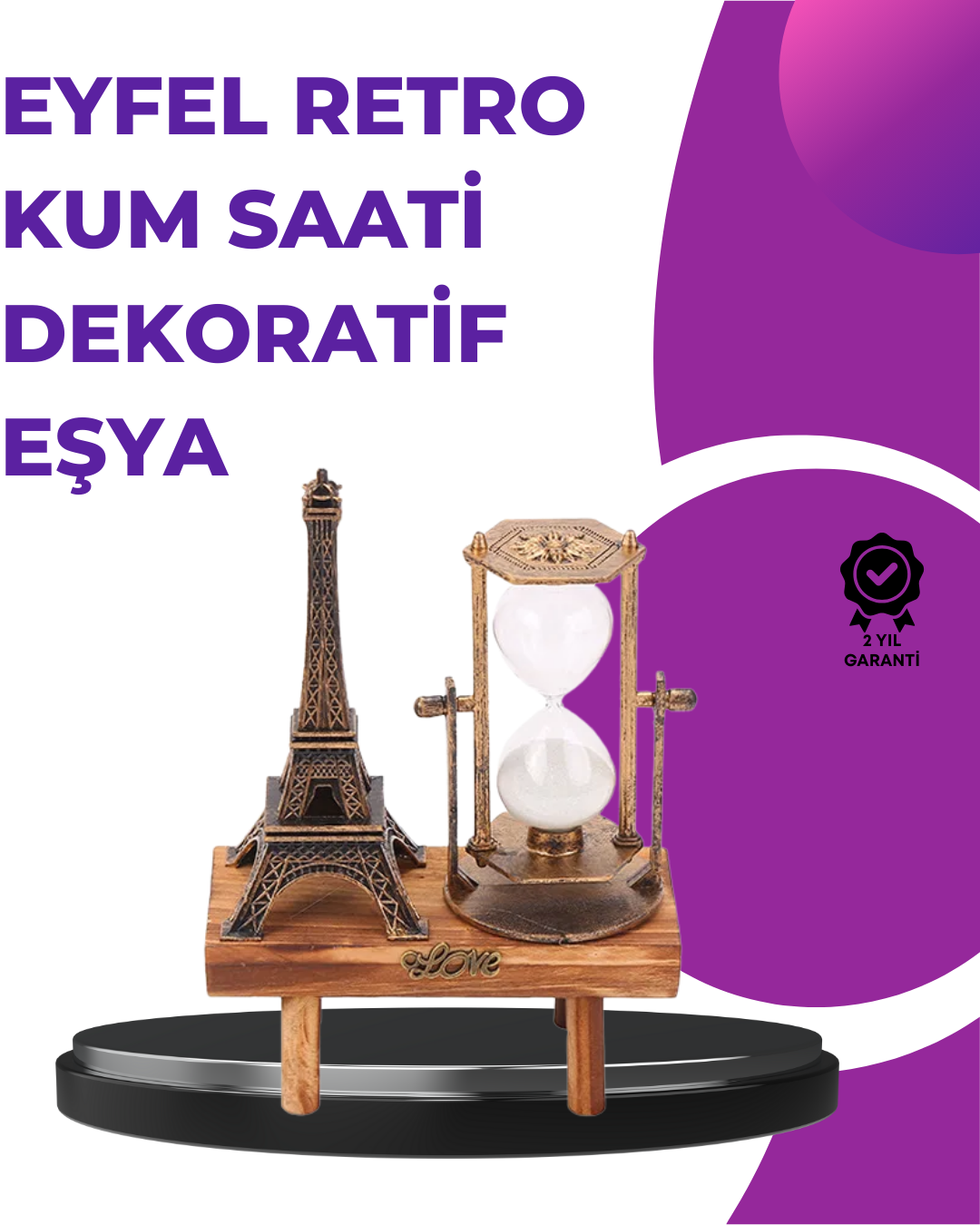 Ev, Ofis ve Kafeler İçin Retro Ahşap Kum Saati Dekorasyonu - Lisinya