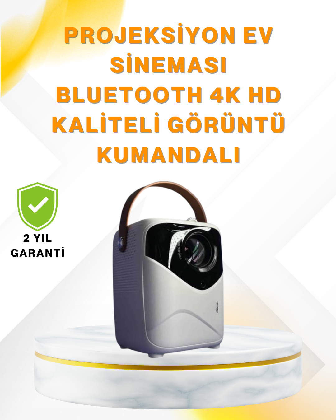 Ultra HD Çözünürlüklü Taşınabilir Projektör – 1920x1080 Piksel Görüntü Kalitesi - Lisinya