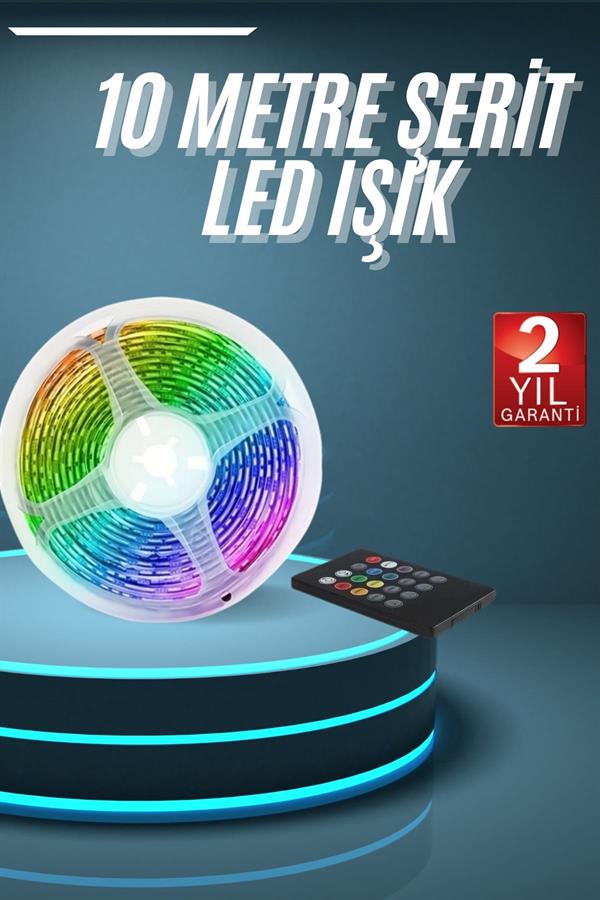 10M Şerit Led İç Mekan Renkli Rgb Şerit Led Kumandalı - Lisinya