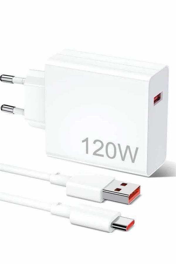 120W Şarj Aleti Hızlı Çift Turbo Şarj Aleti Seti Beyaz - Lisinya