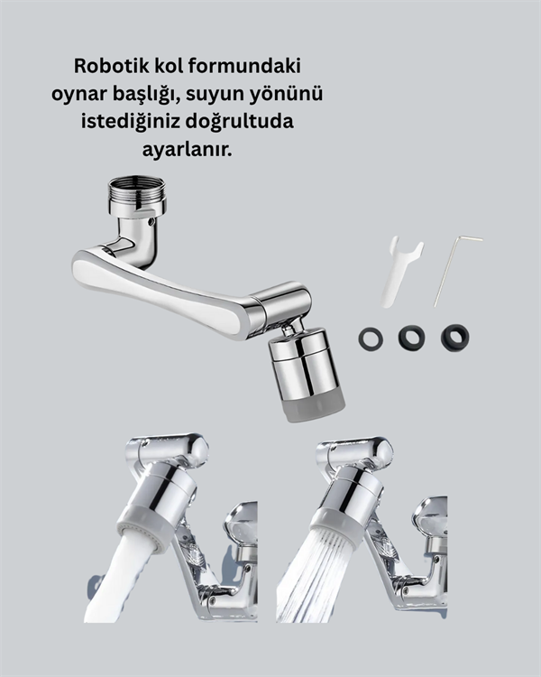 Çok Yönlü Dönebilen Musluk Başlığı 2 Fonksiyonlu Su Akışı - Lisinya Çok Yönlü Dönebilen Musluk Başlığı 2 Fonksiyonlu Su Akışı - Lisinya