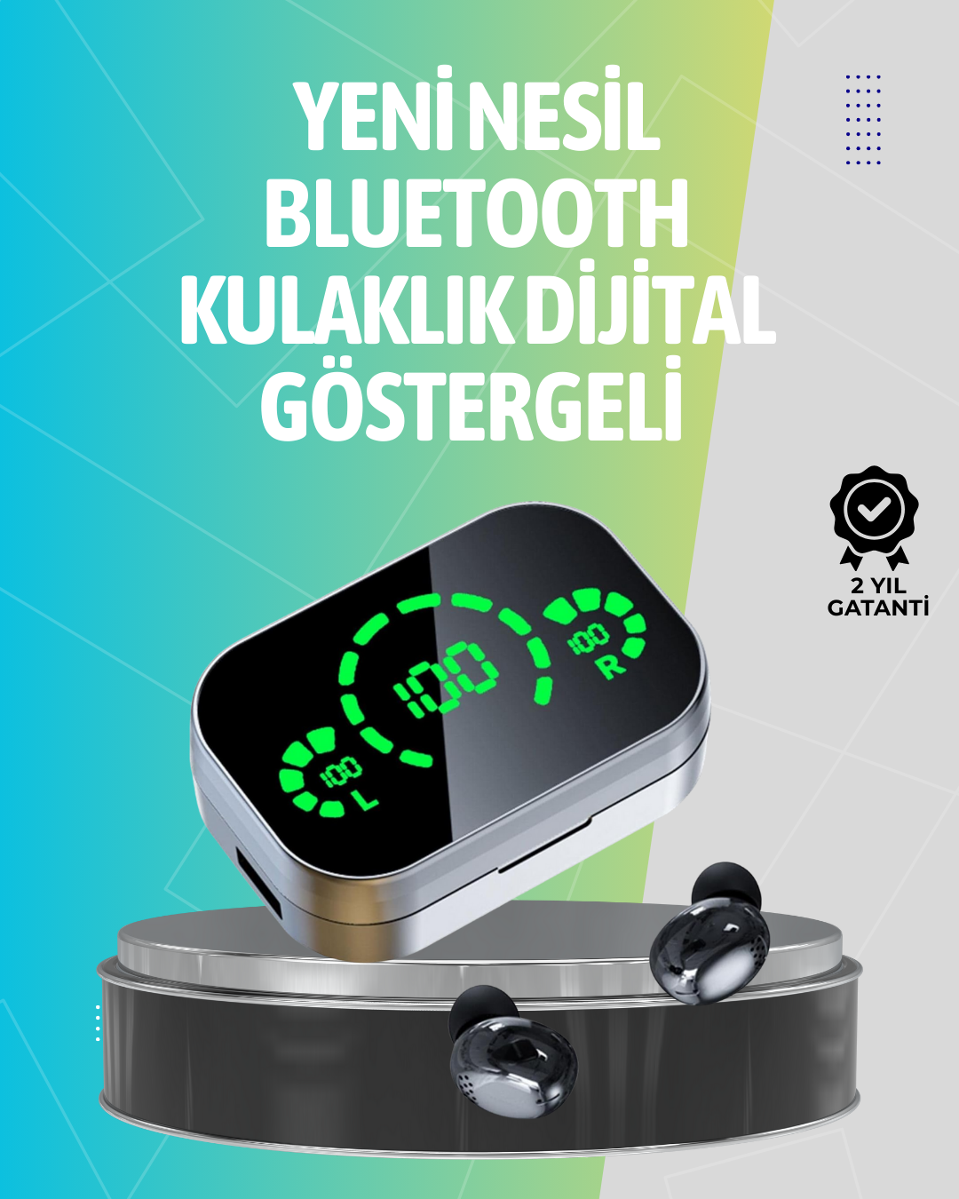 Kablosuz Kulak İçi Bluetooth Kulaklık – Dokunmatik Kontrol ve LED Şarj Ekranı - Lisinya